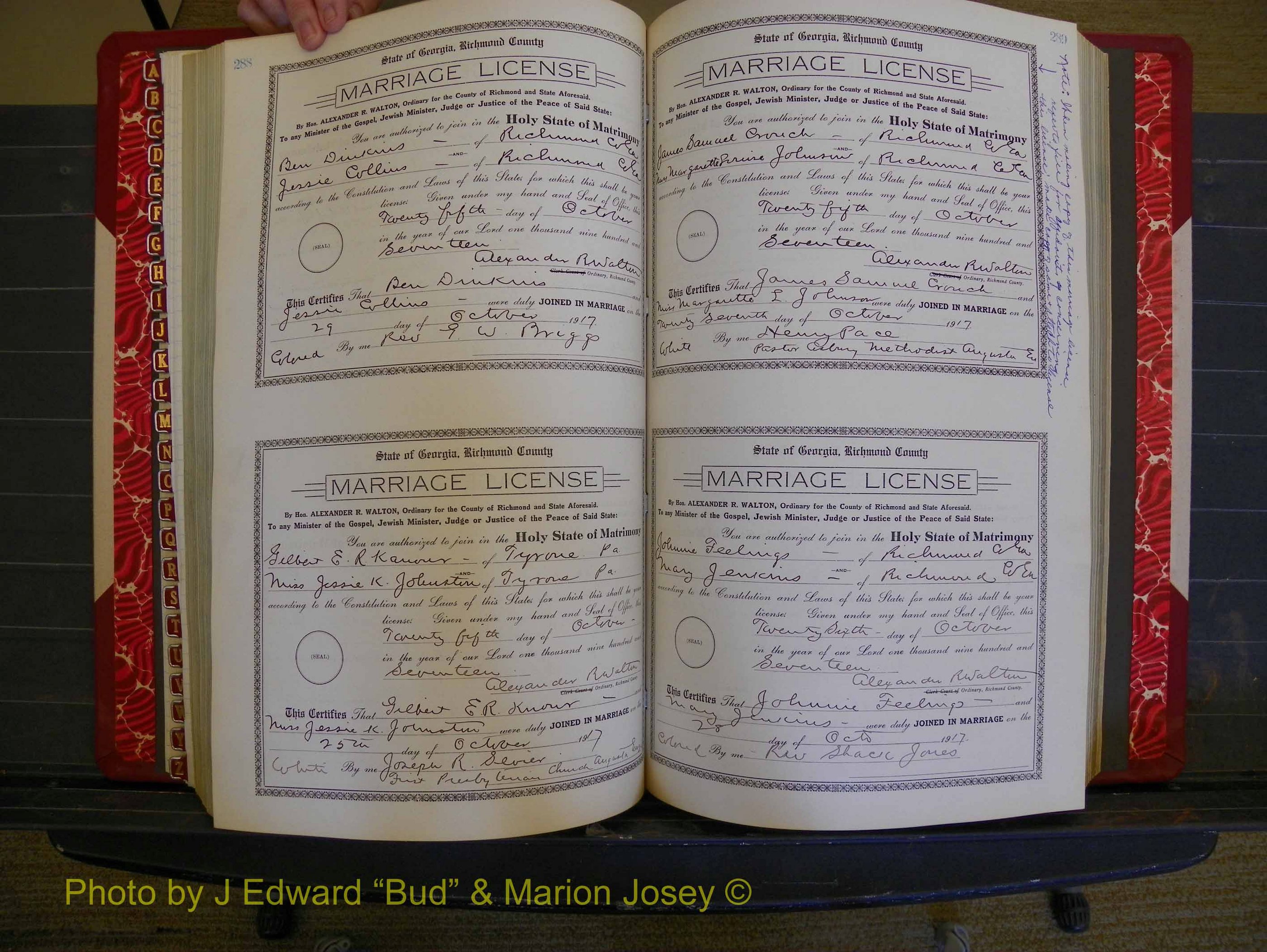 Richmond Marriages, Book KK, 1917-1918 P 288-289.JPG