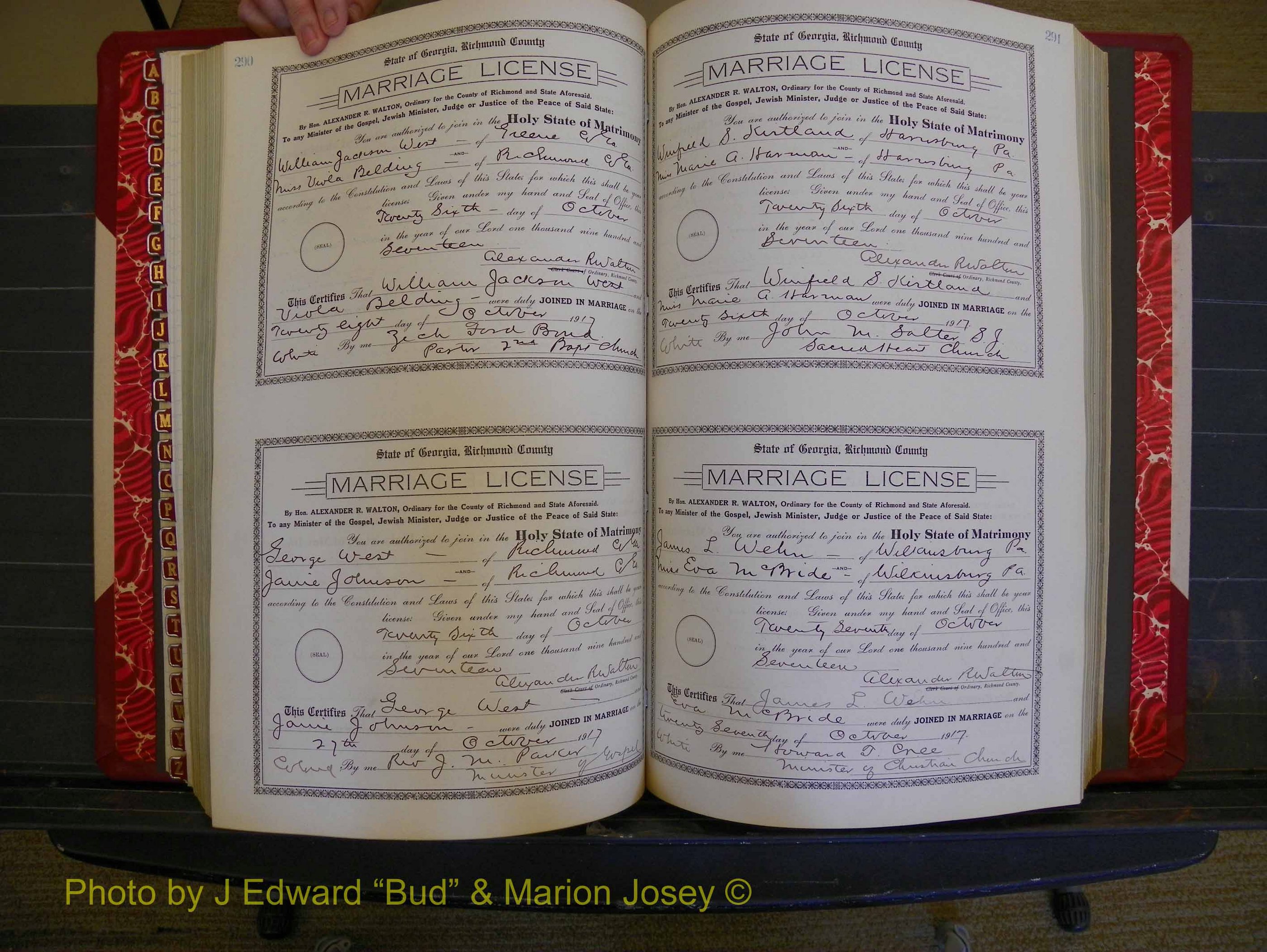 Richmond Marriages, Book KK, 1917-1918 P 290-291.JPG
