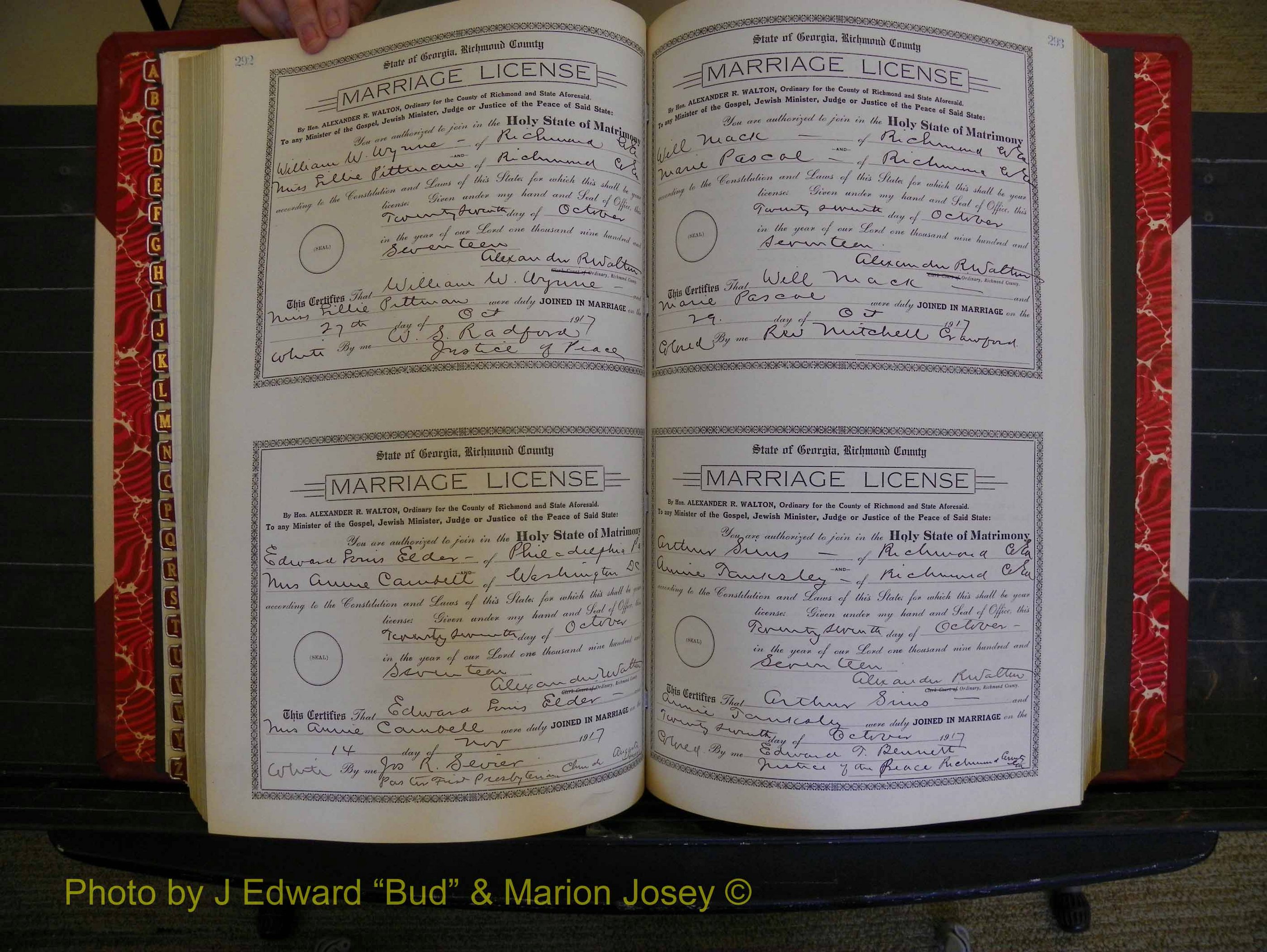 Richmond Marriages, Book KK, 1917-1918 P 292-293.JPG