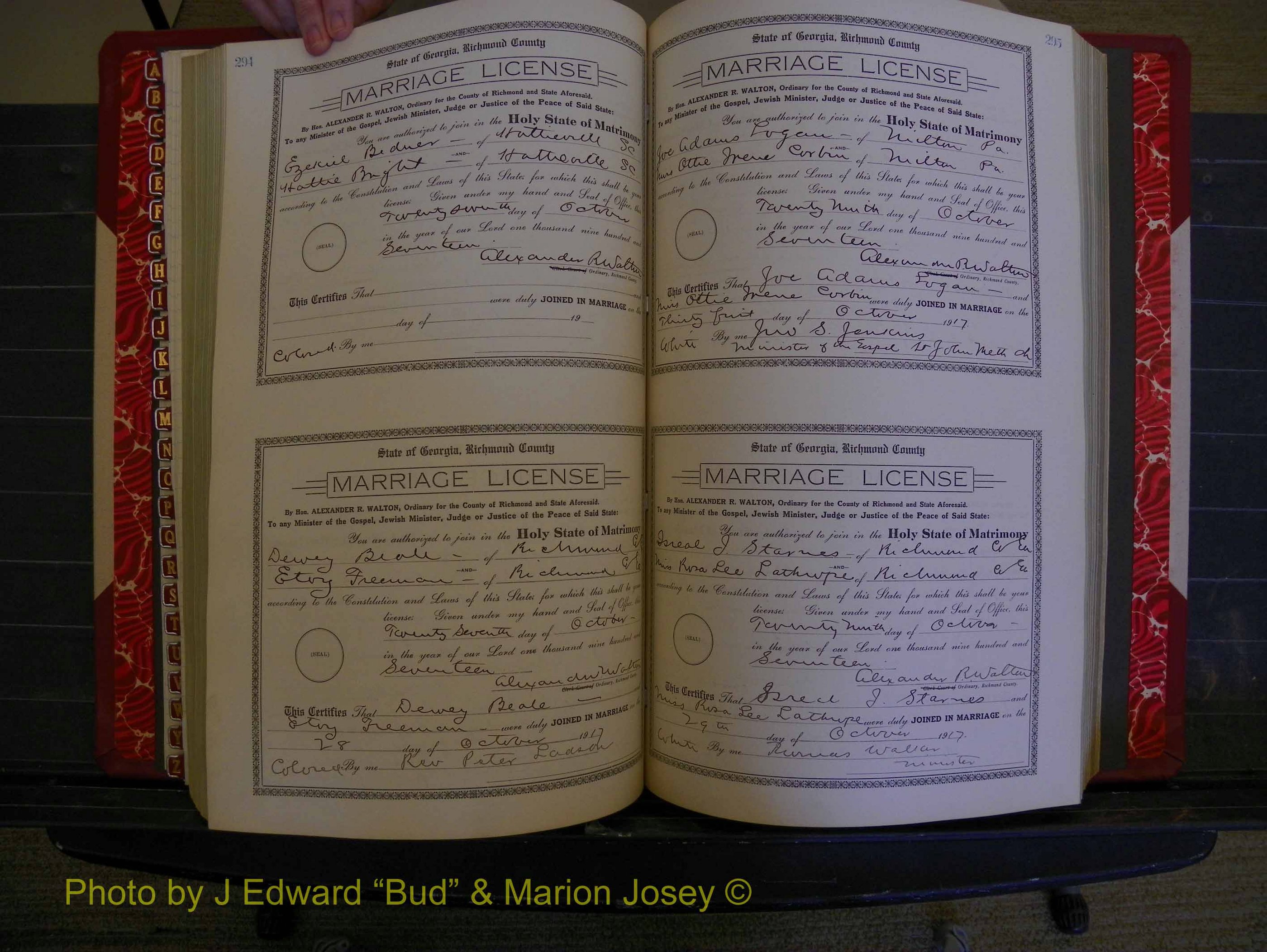 Richmond Marriages, Book KK, 1917-1918 P 294-295.JPG