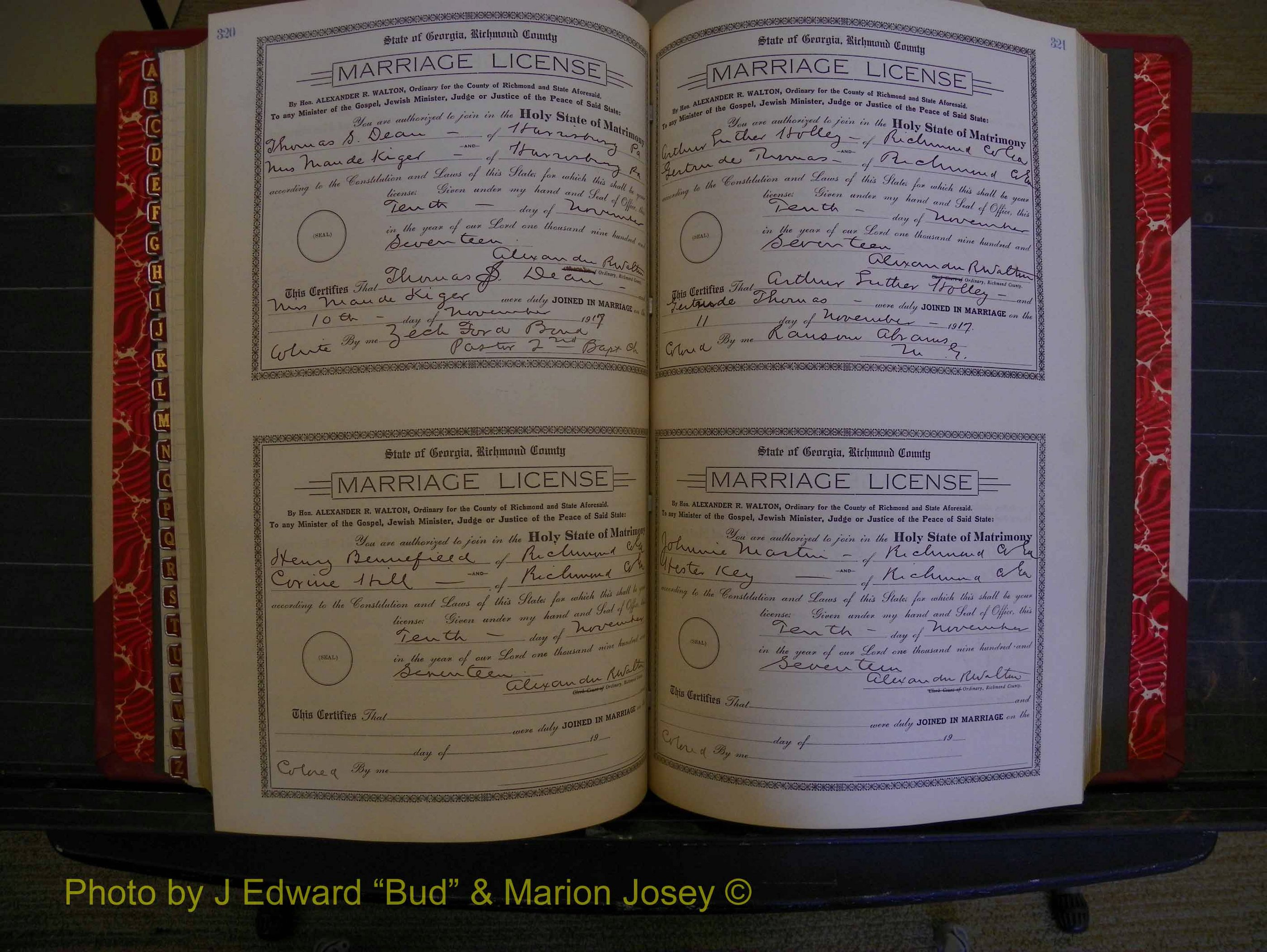 Richmond Marriages, Book KK, 1917-1918 P 320-321.JPG