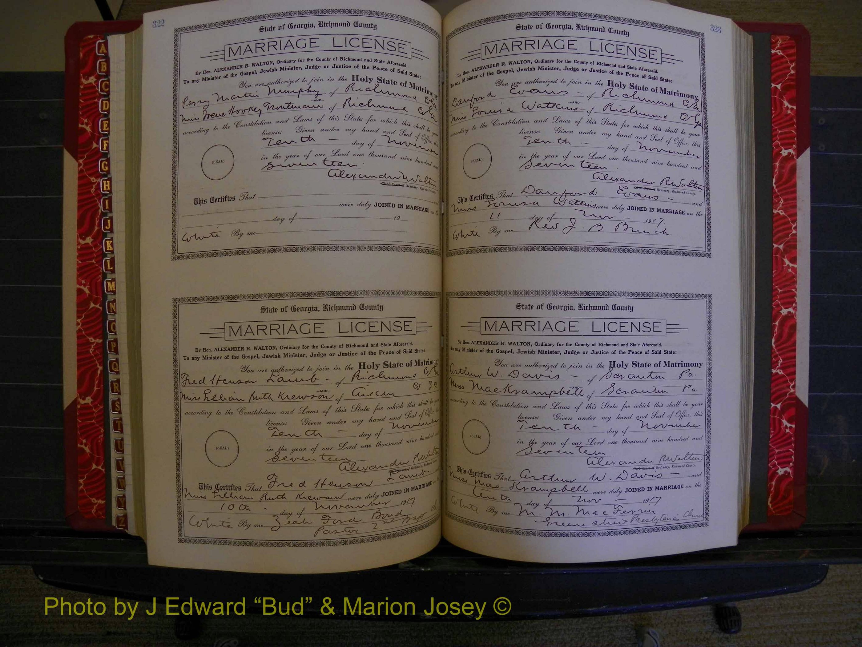 Richmond Marriages, Book KK, 1917-1918 P 322-323.JPG