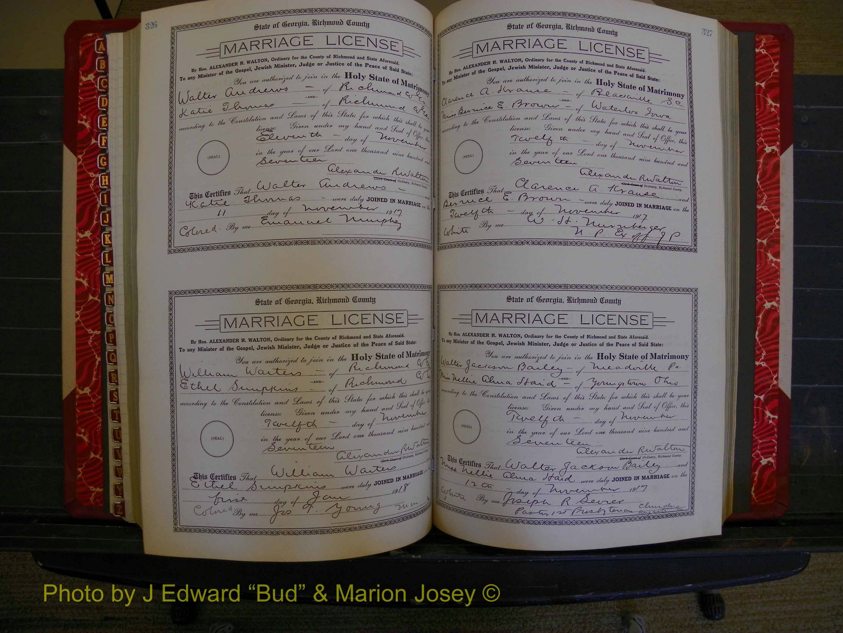 Richmond Marriages, Book KK, 1917-1918 P 326-327.JPG