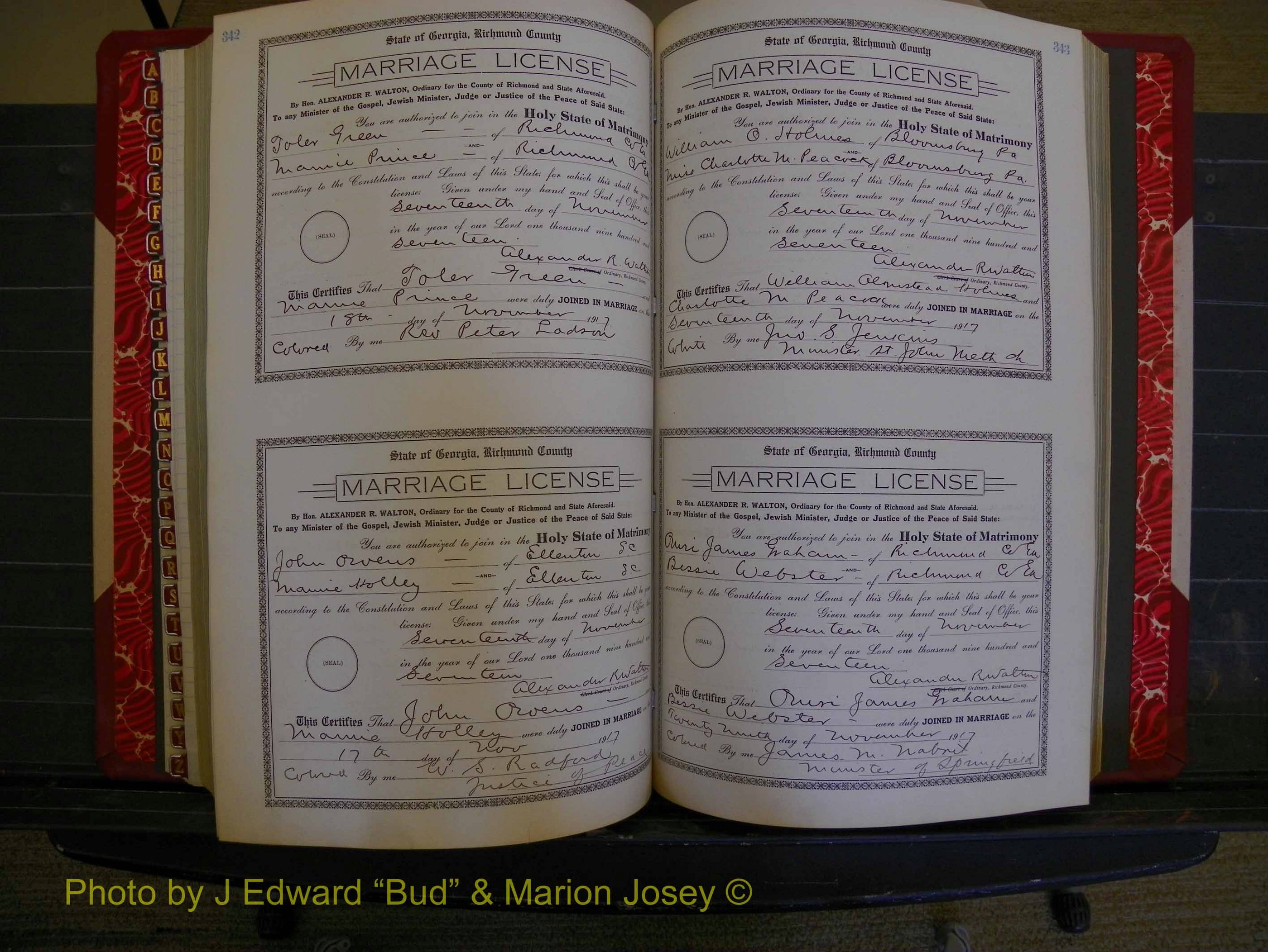 Richmond Marriages, Book KK, 1917-1918 P 342-343.JPG