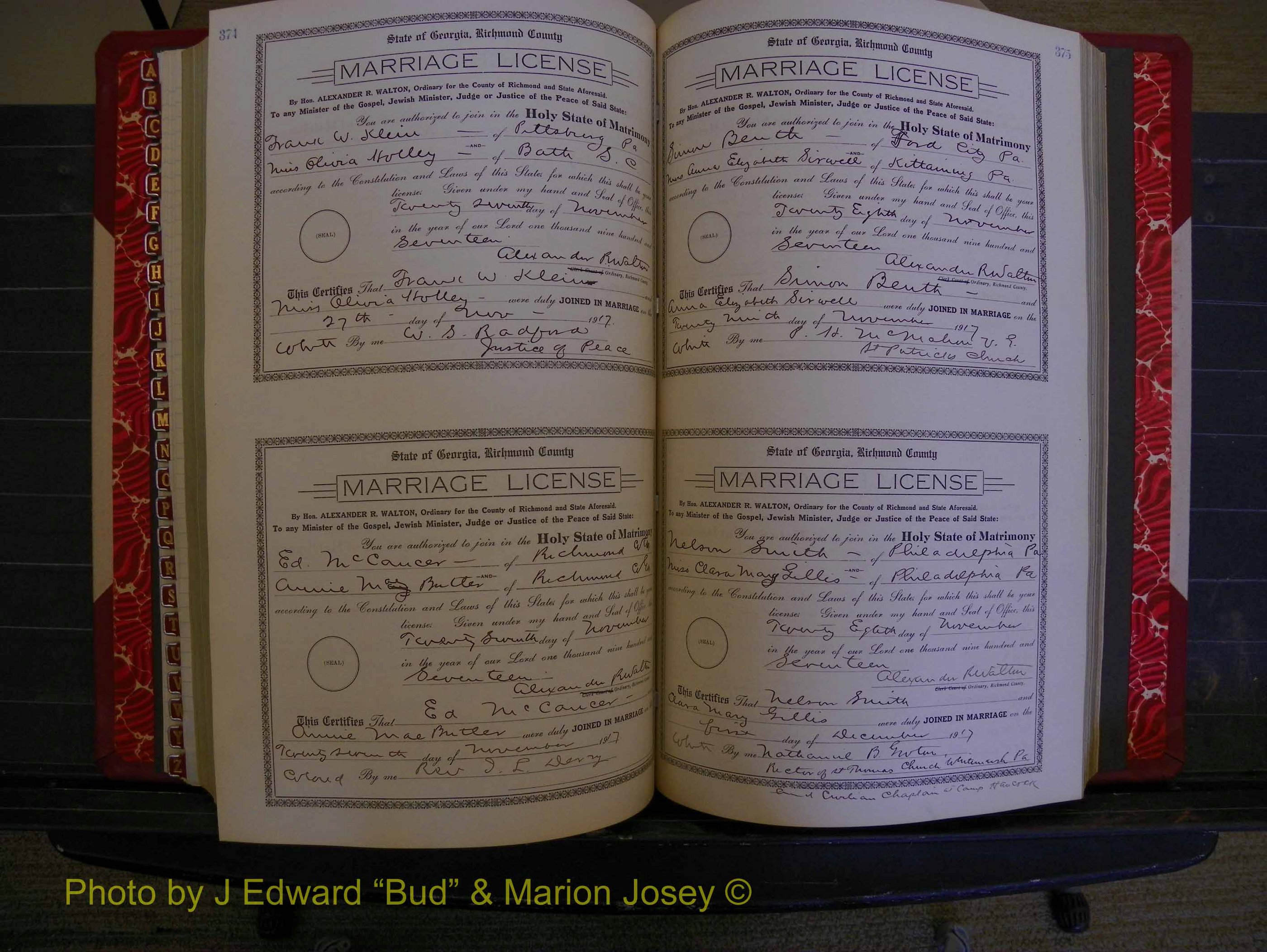 Richmond Marriages, Book KK, 1917-1918 P 374-375.JPG
