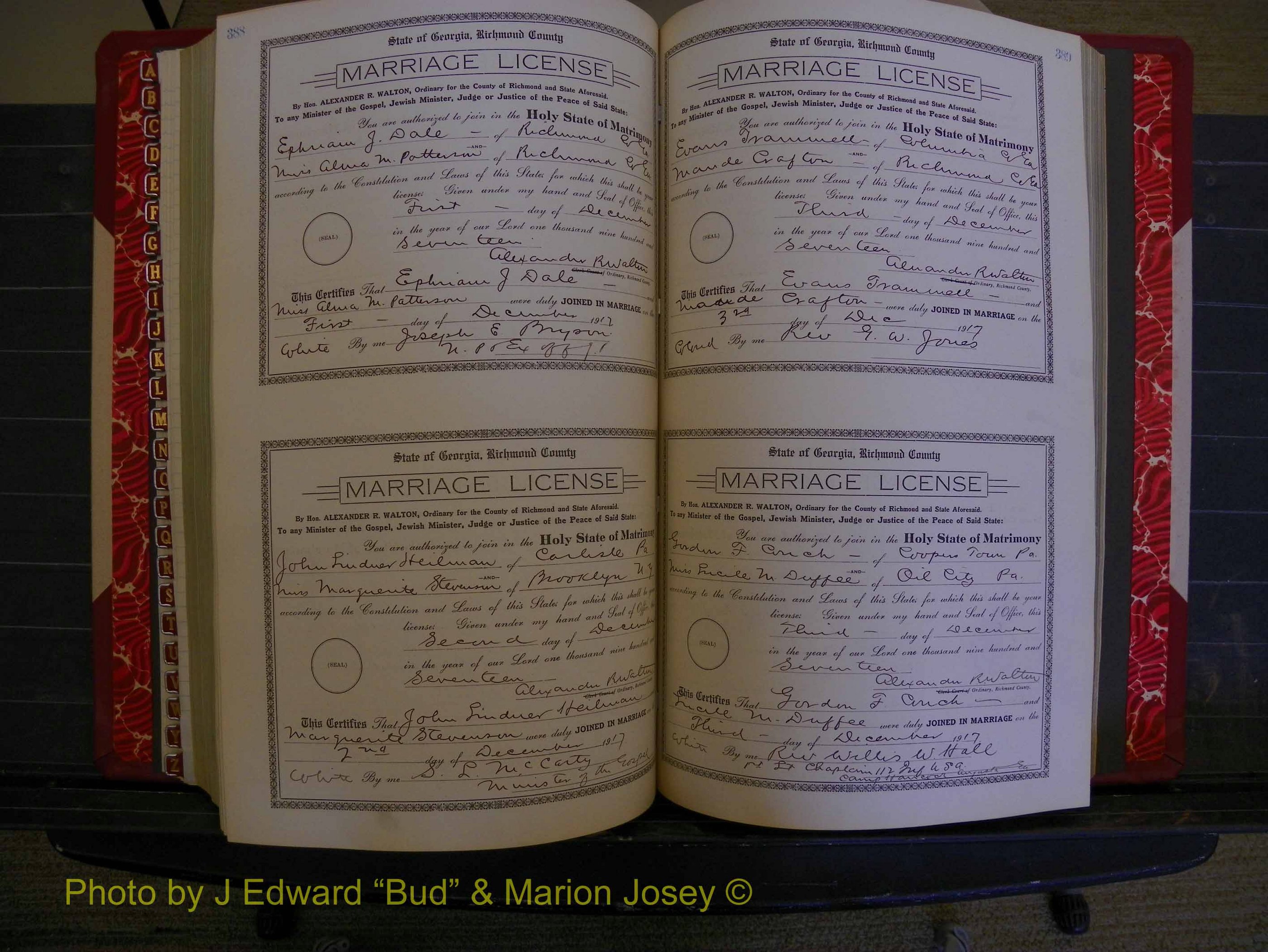 Richmond Marriages, Book KK, 1917-1918 P 388-389.JPG