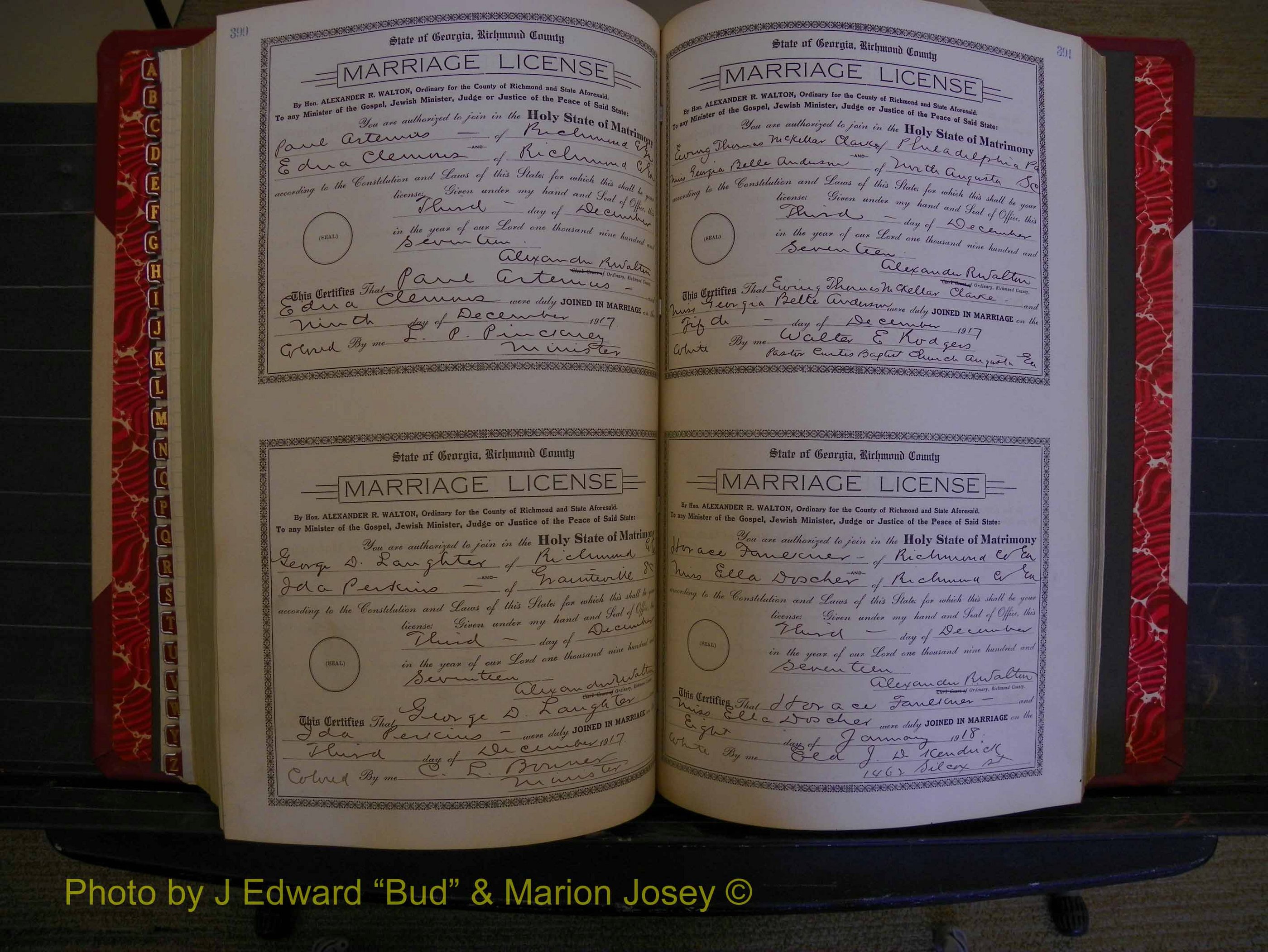 Richmond Marriages, Book KK, 1917-1918 P 390-391.JPG