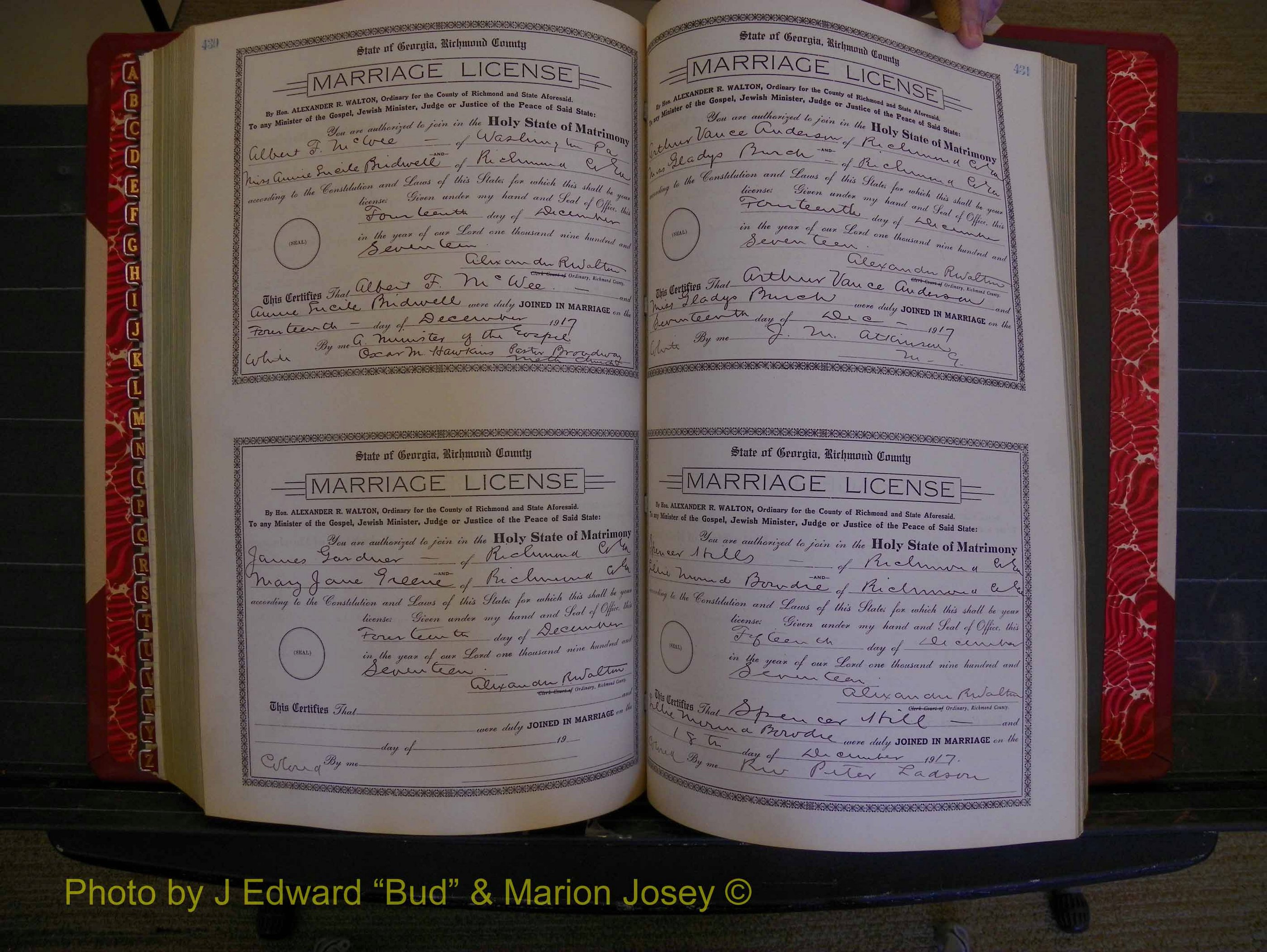 Richmond Marriages, Book KK, 1917-1918 P 430-431.JPG