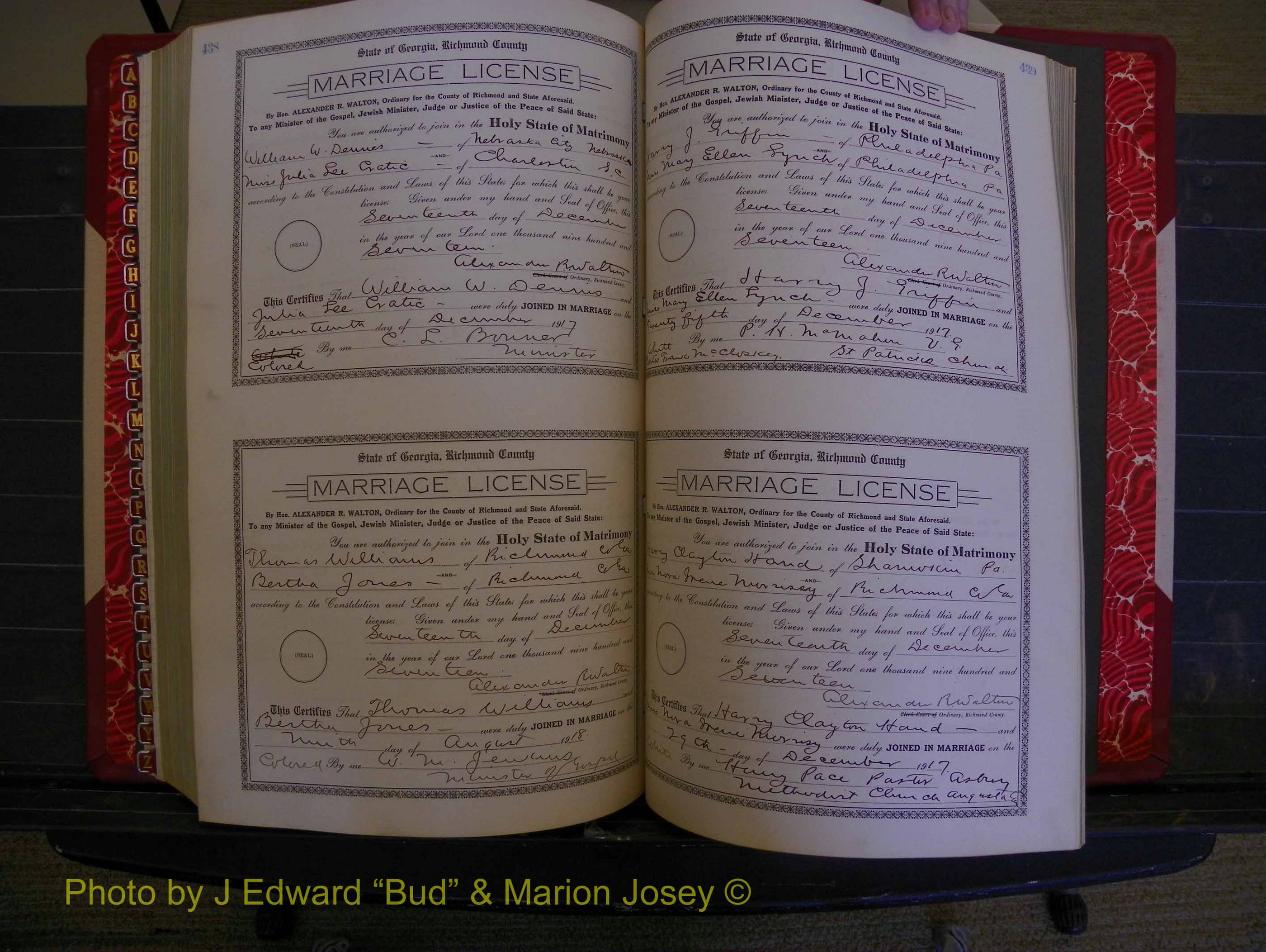 Richmond Marriages, Book KK, 1917-1918 P 438-439.JPG