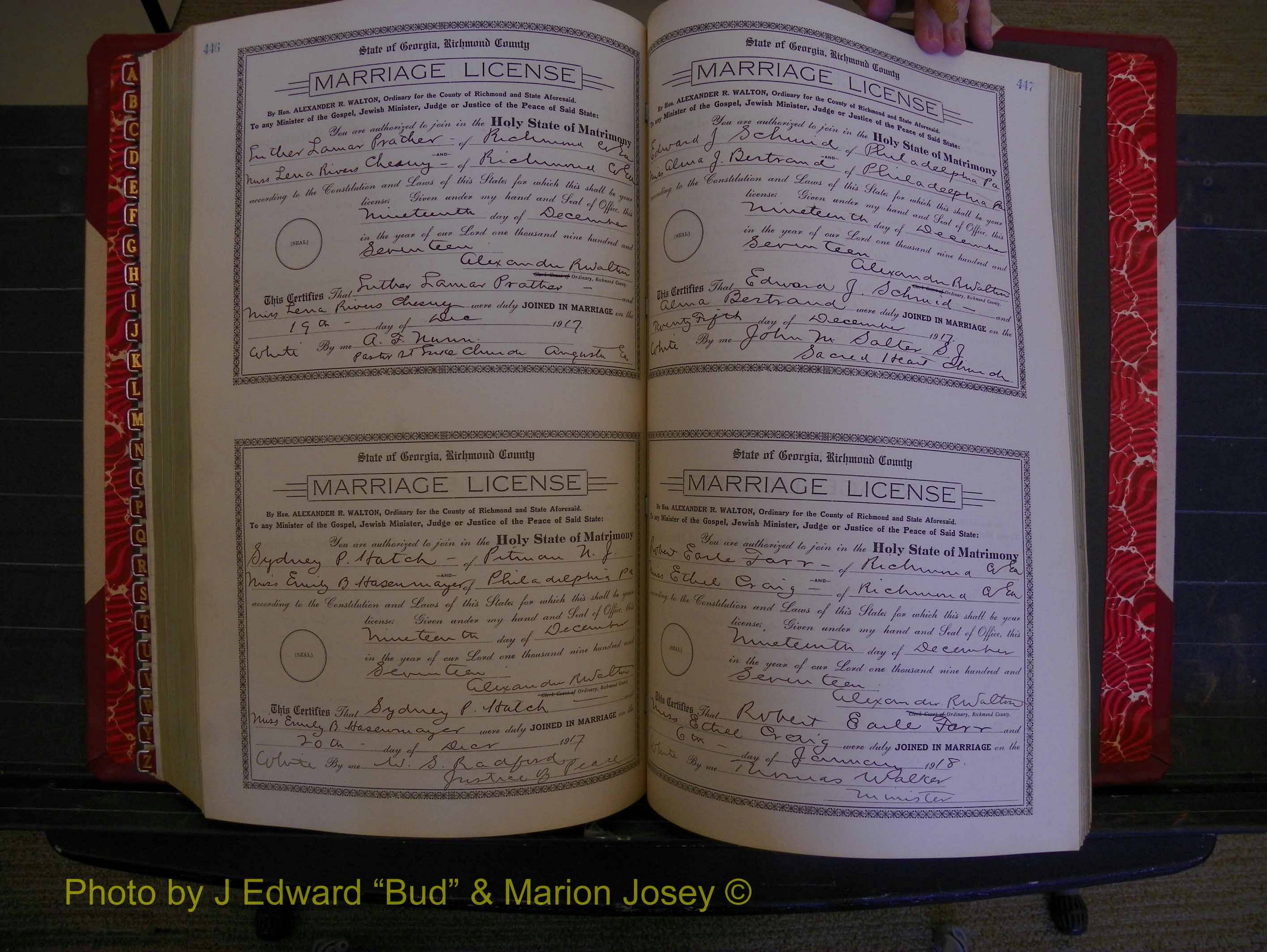 Richmond Marriages, Book KK, 1917-1918 P 446-447.JPG