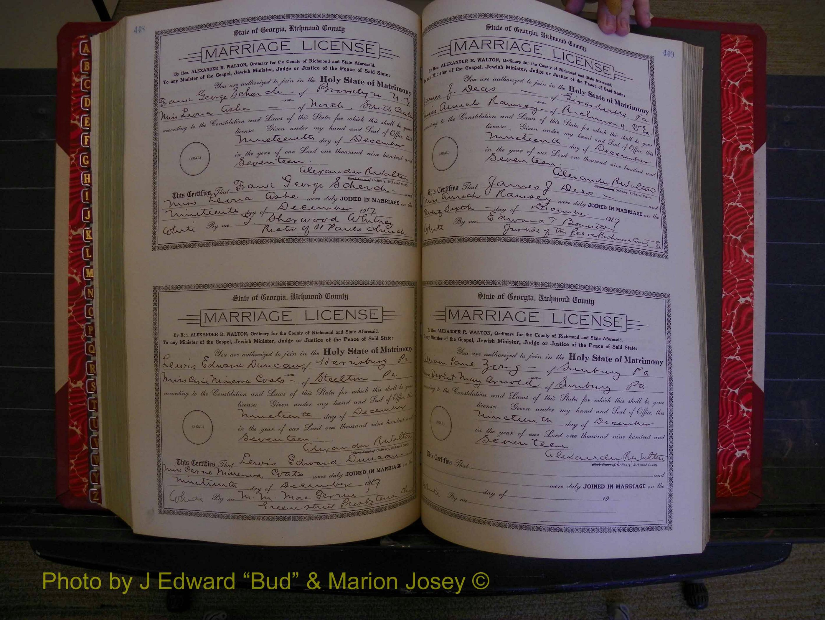 Richmond Marriages, Book KK, 1917-1918 P 448-449.JPG
