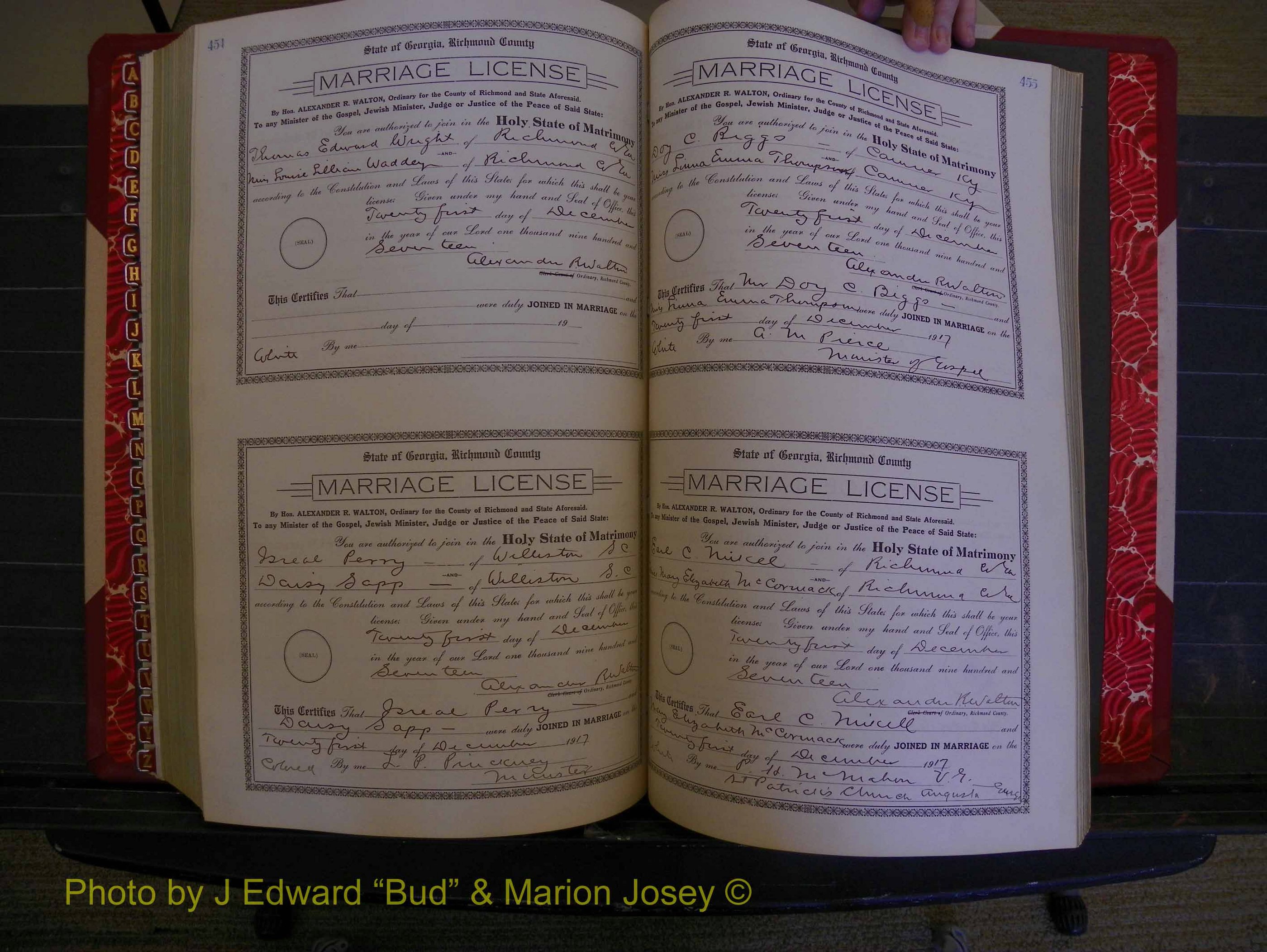 Richmond Marriages, Book KK, 1917-1918 P 454-455.JPG
