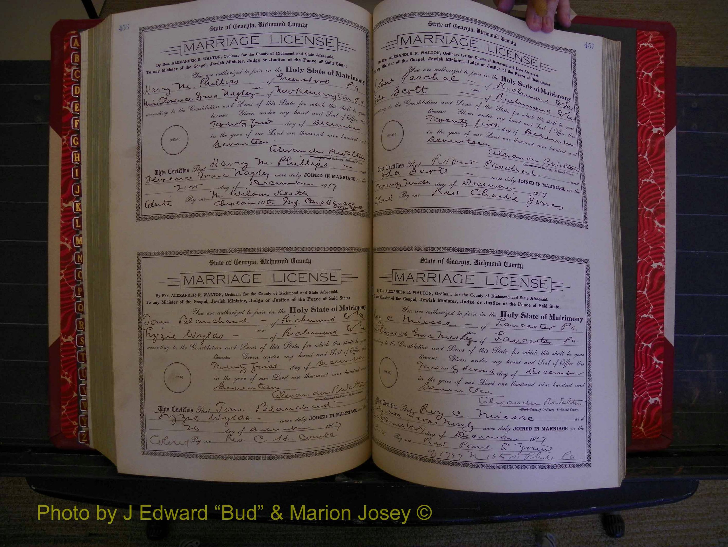 Richmond Marriages, Book KK, 1917-1918 P 456-457.JPG