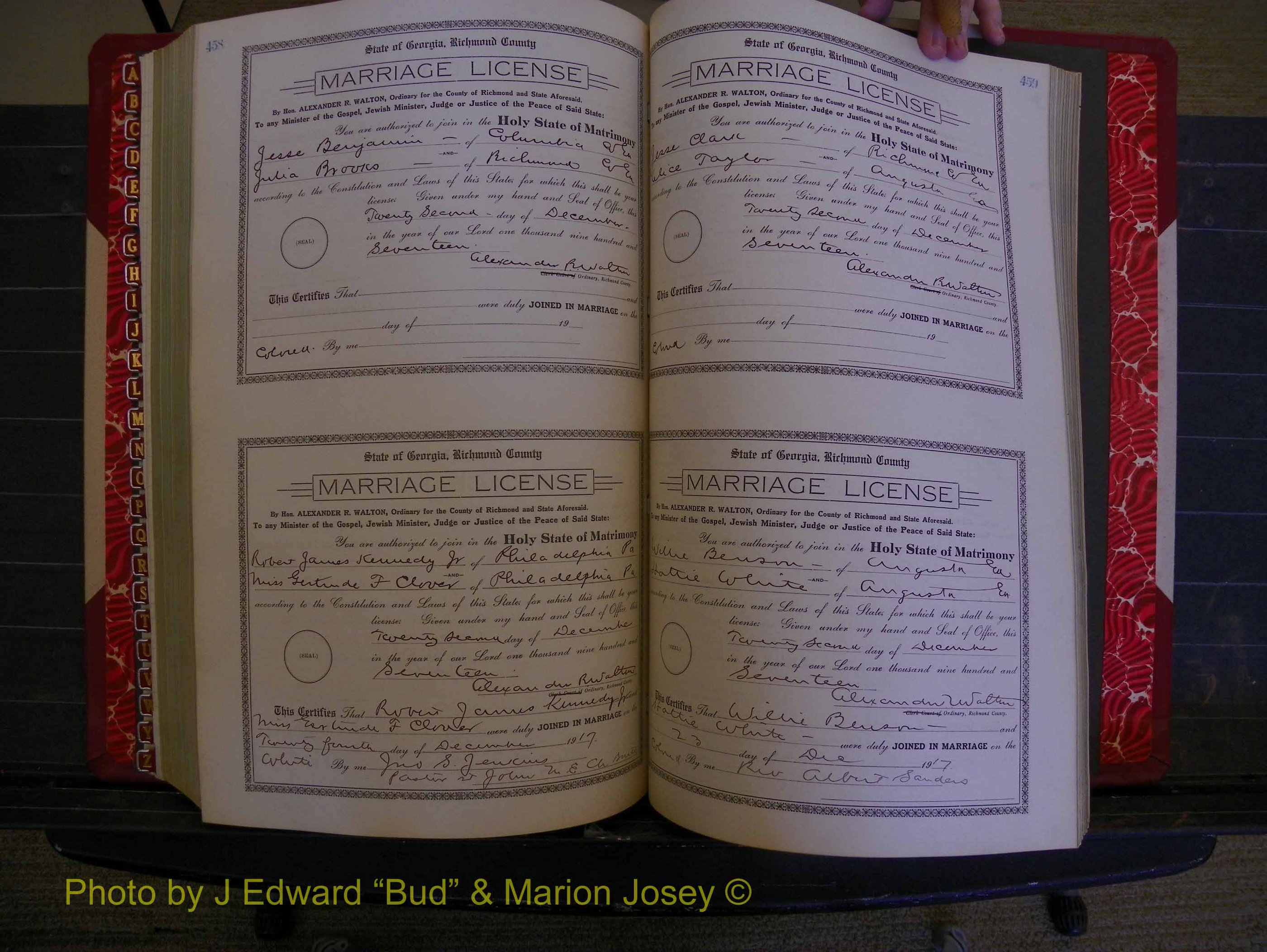 Richmond Marriages, Book KK, 1917-1918 P 458-459.JPG