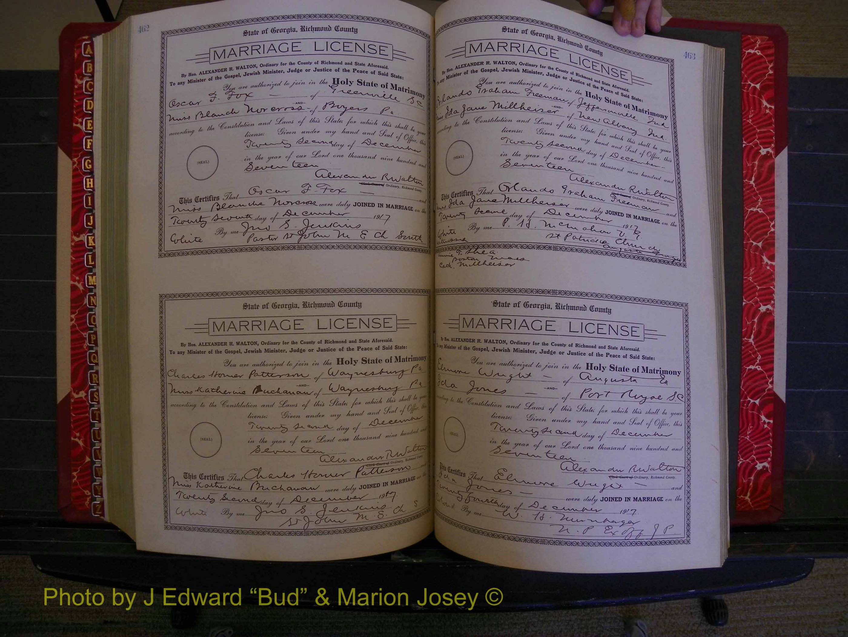 Richmond Marriages, Book KK, 1917-1918 P 462-463.JPG