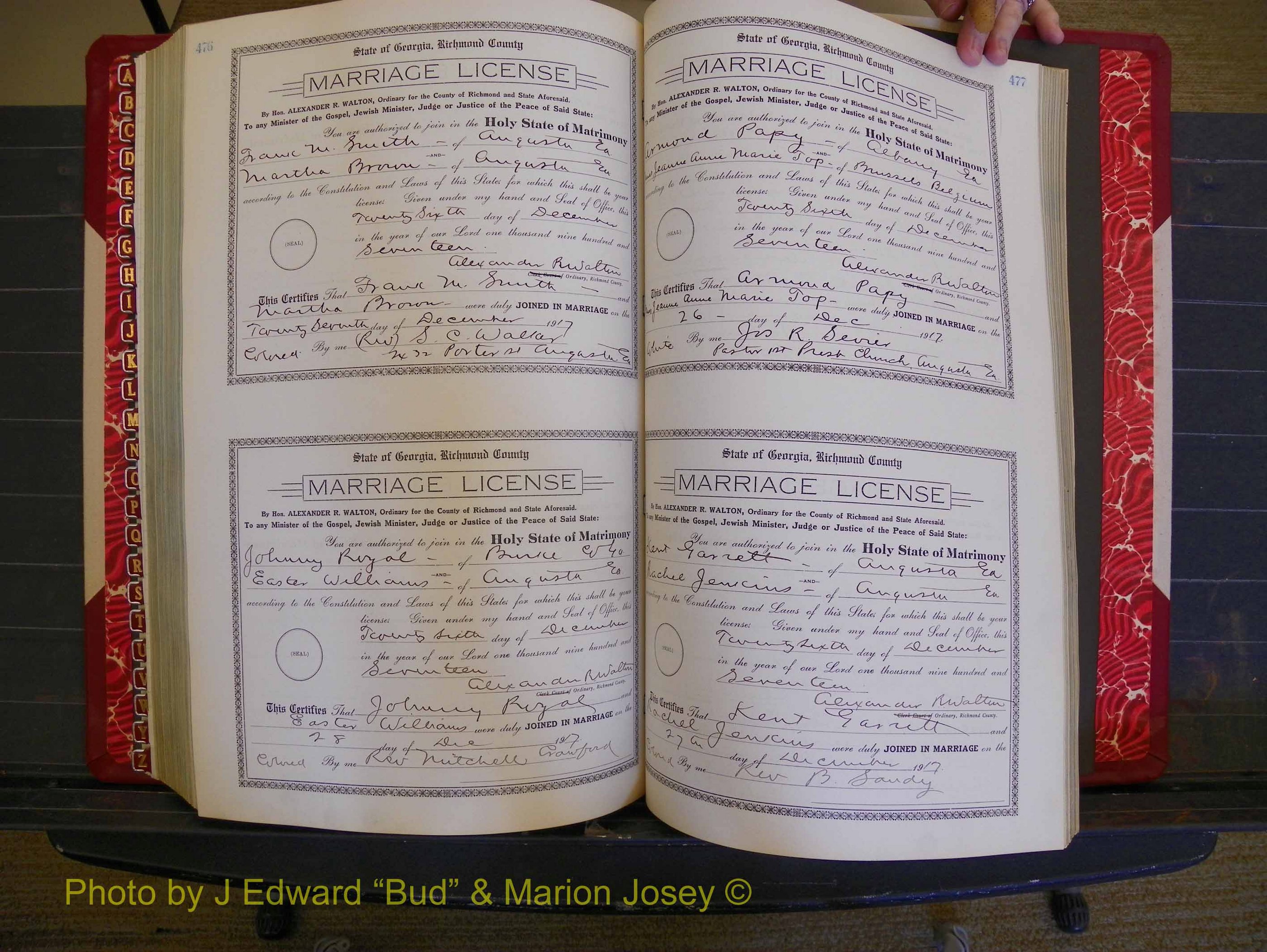 Richmond Marriages, Book KK, 1917-1918 P 476-477.JPG