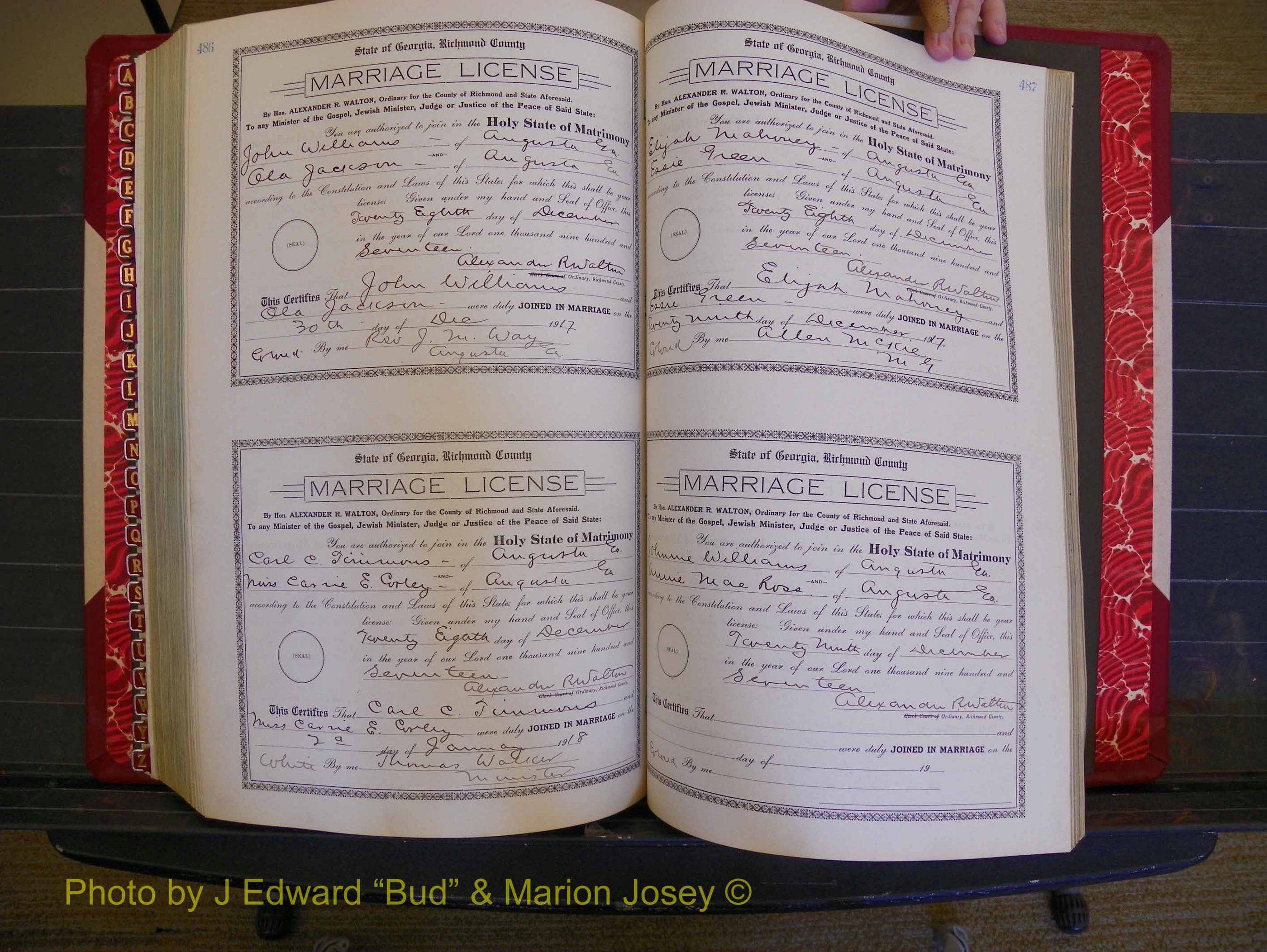 Richmond Marriages, Book KK, 1917-1918 P 486-487.JPG
