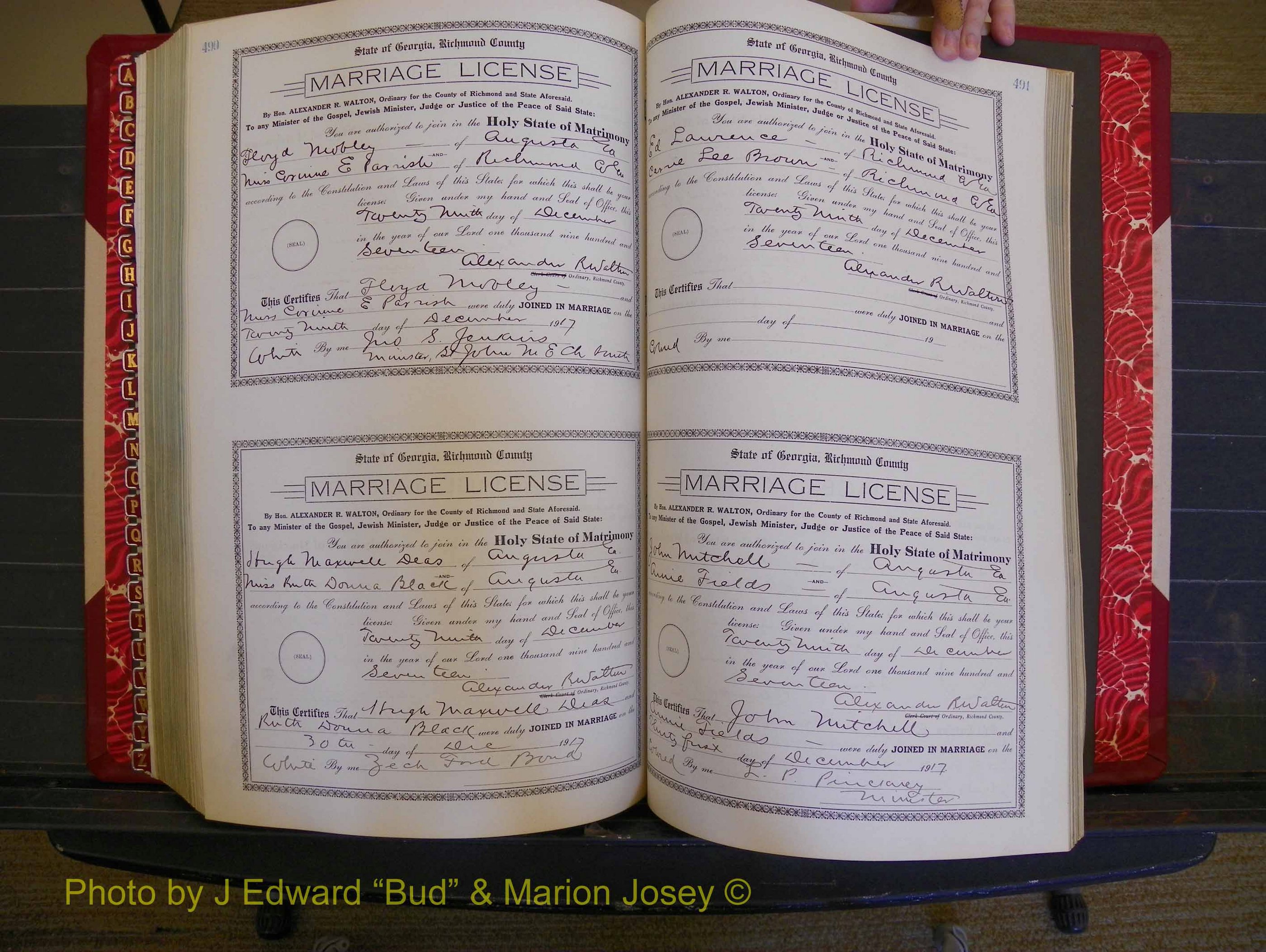 Richmond Marriages, Book KK, 1917-1918 P 490-491.JPG