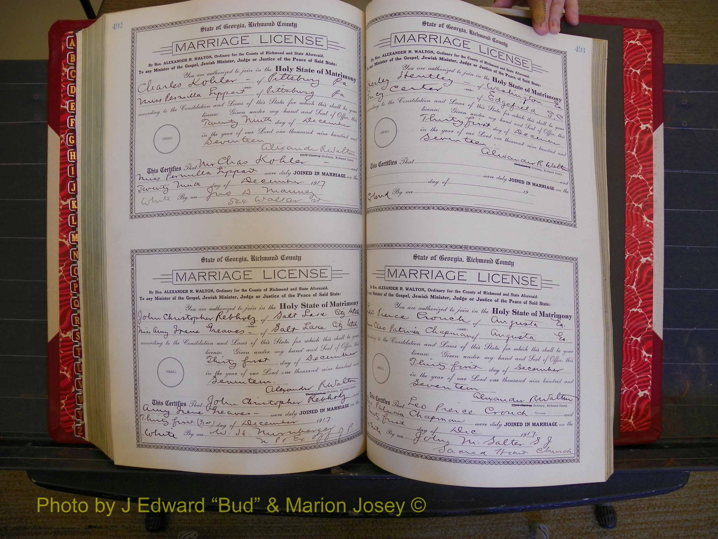 Richmond Marriages, Book KK, 1917-1918 P 492-493.JPG