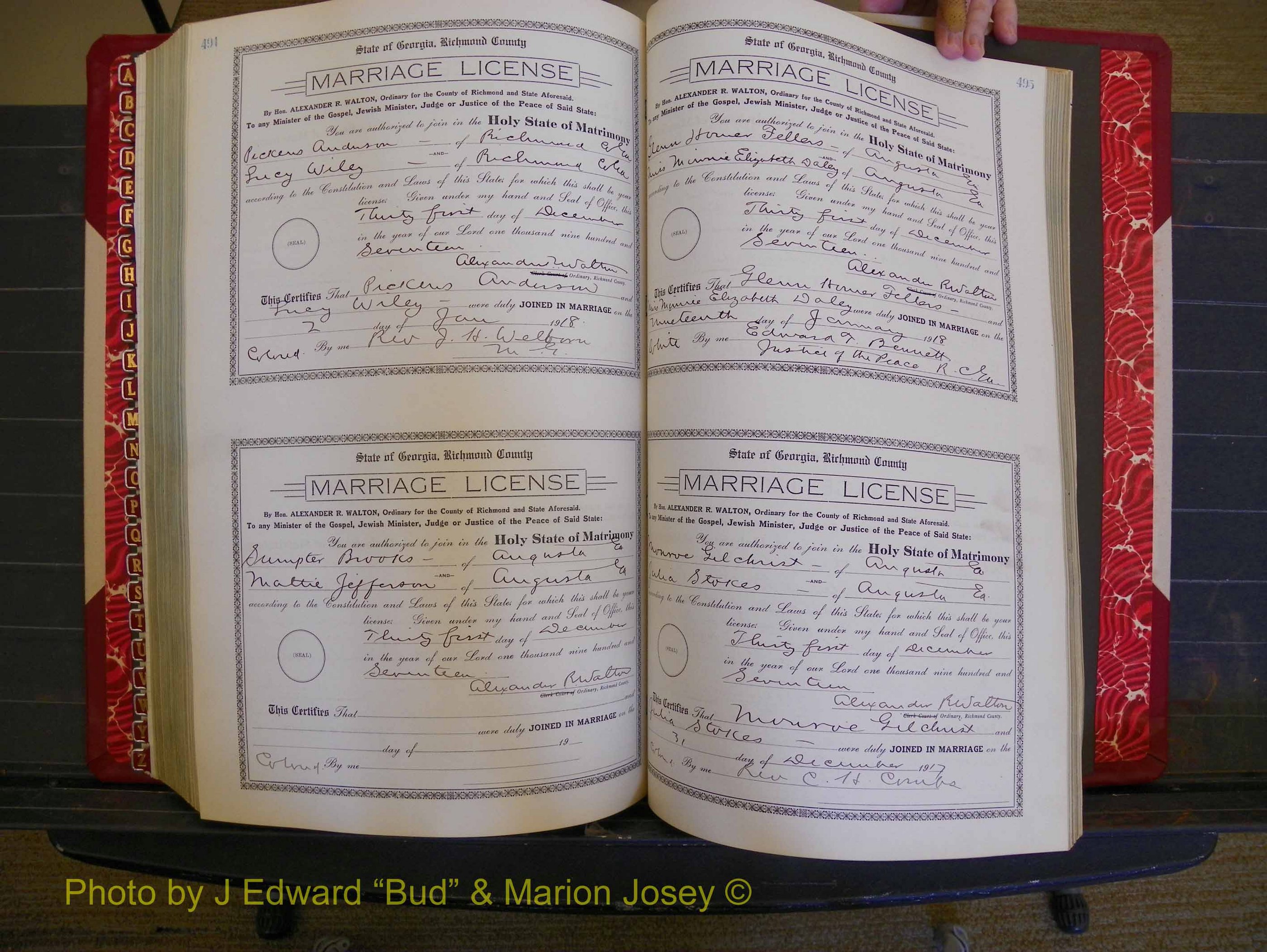 Richmond Marriages, Book KK, 1917-1918 P 494-495.JPG