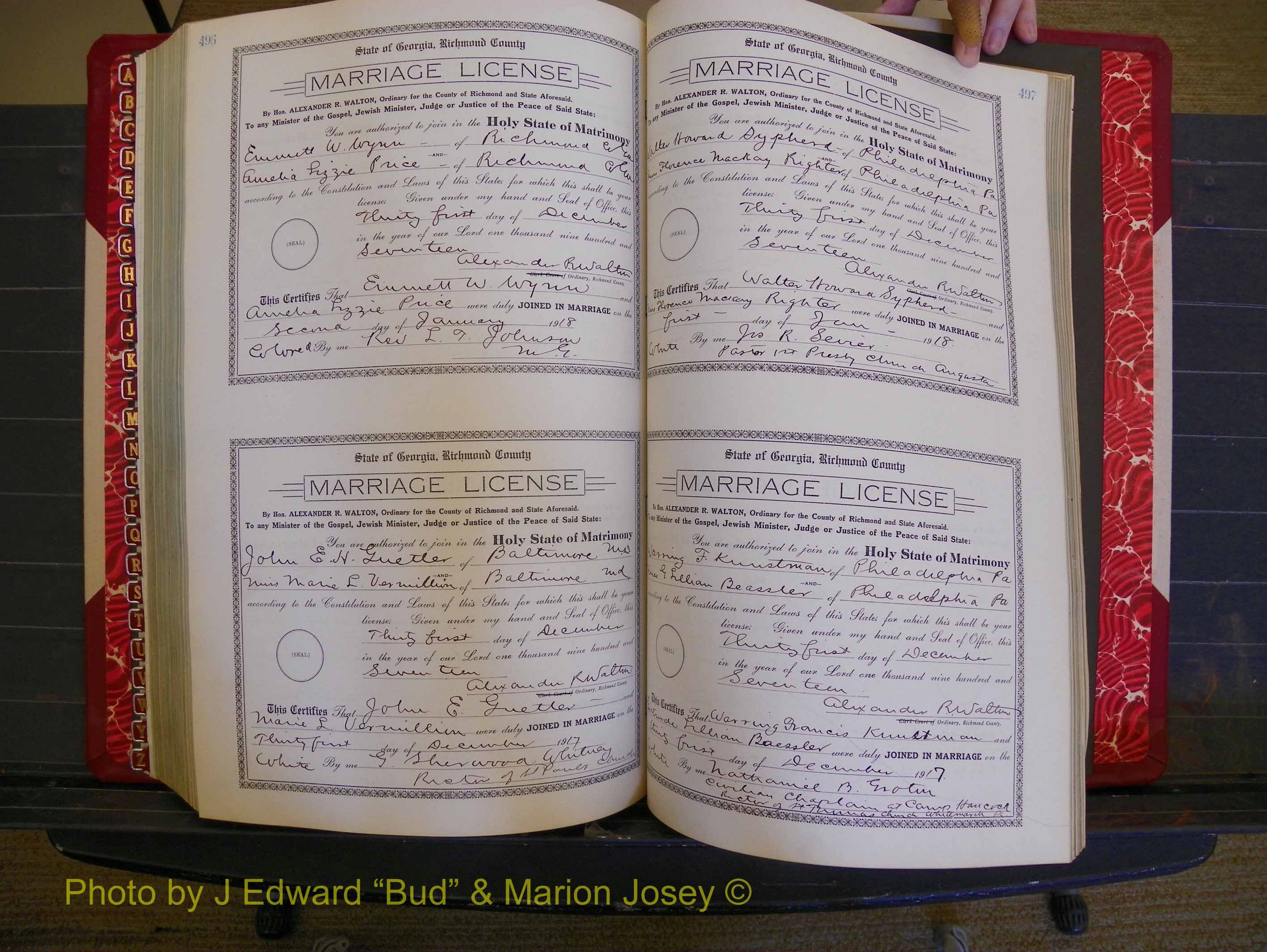 Richmond Marriages, Book KK, 1917-1918 P 496-497.JPG