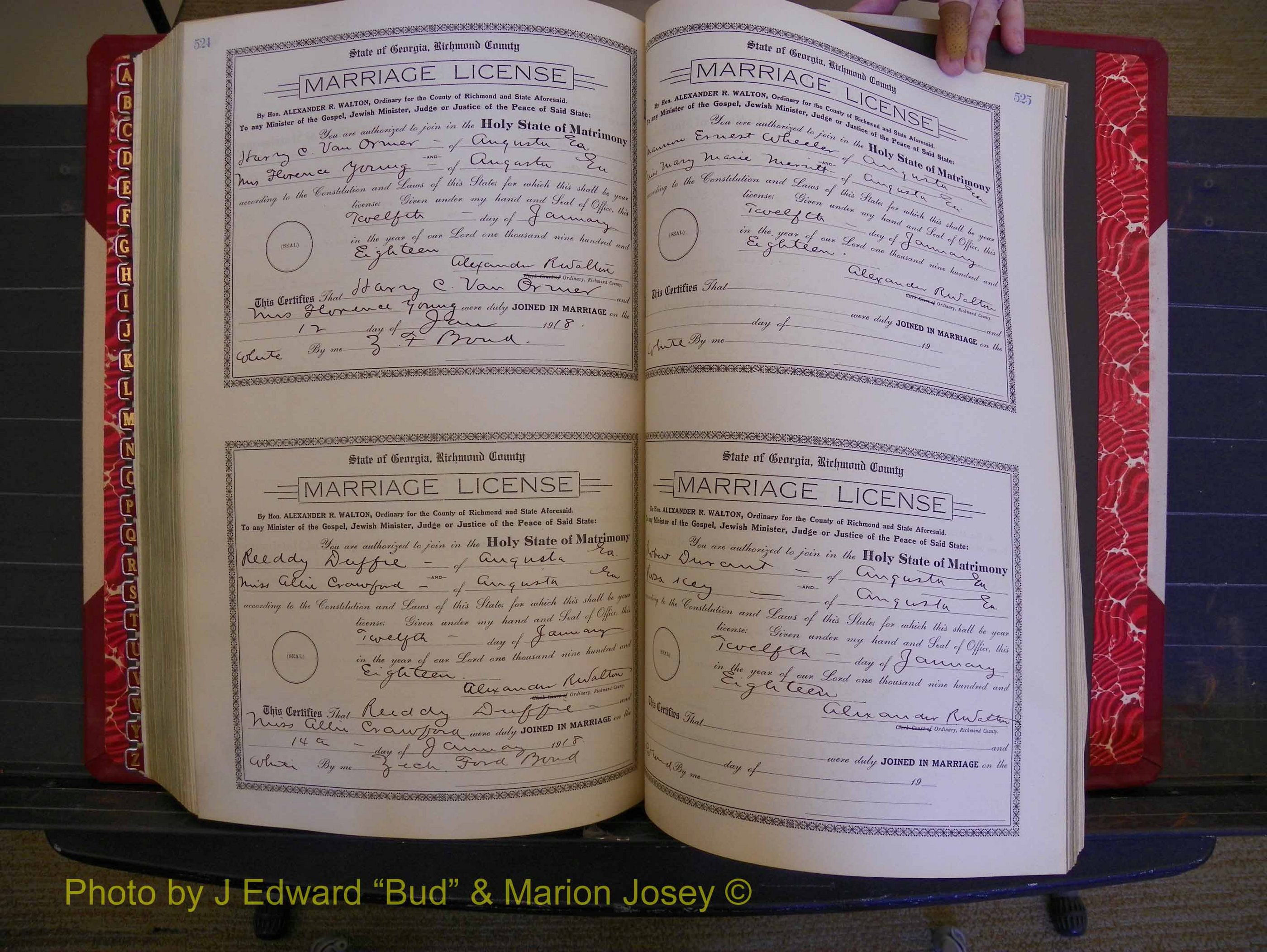 Richmond Marriages, Book KK, 1917-1918 P 524-525.JPG