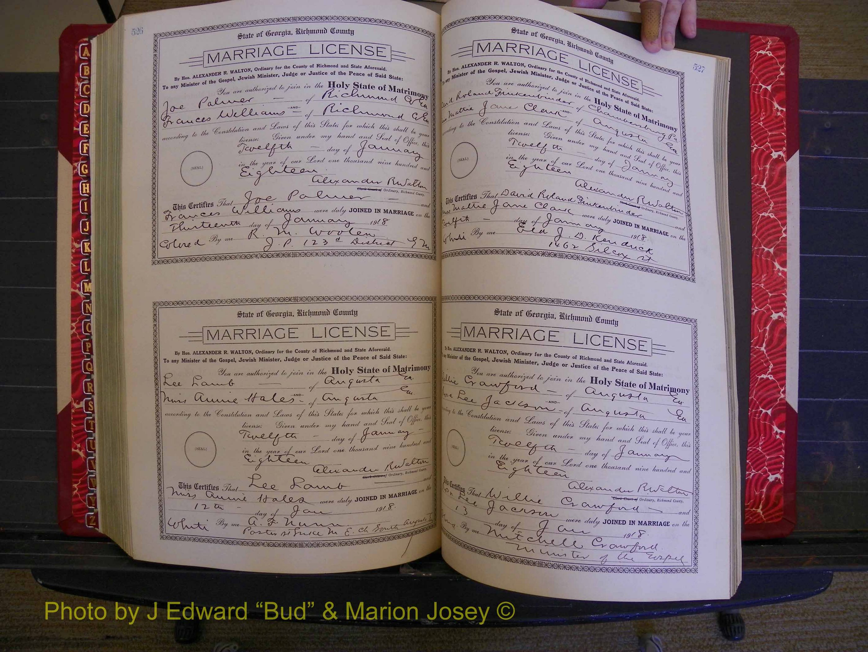 Richmond Marriages, Book KK, 1917-1918 P 526-527.JPG