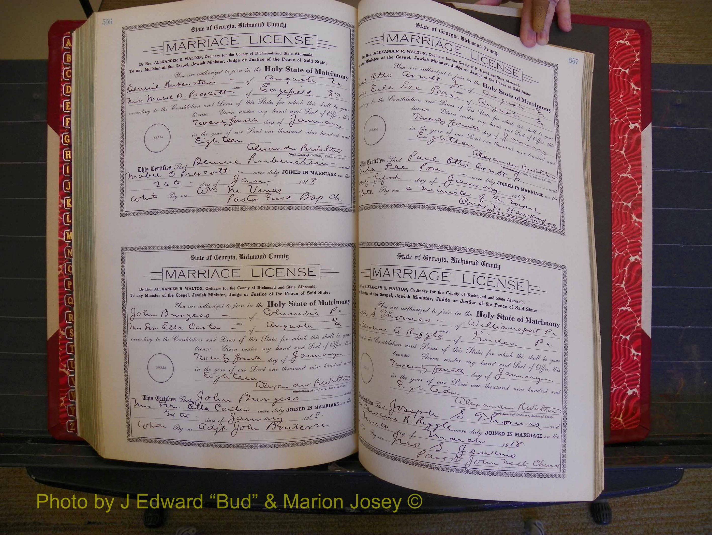 Richmond Marriages, Book KK, 1917-1918 P 556-557.JPG