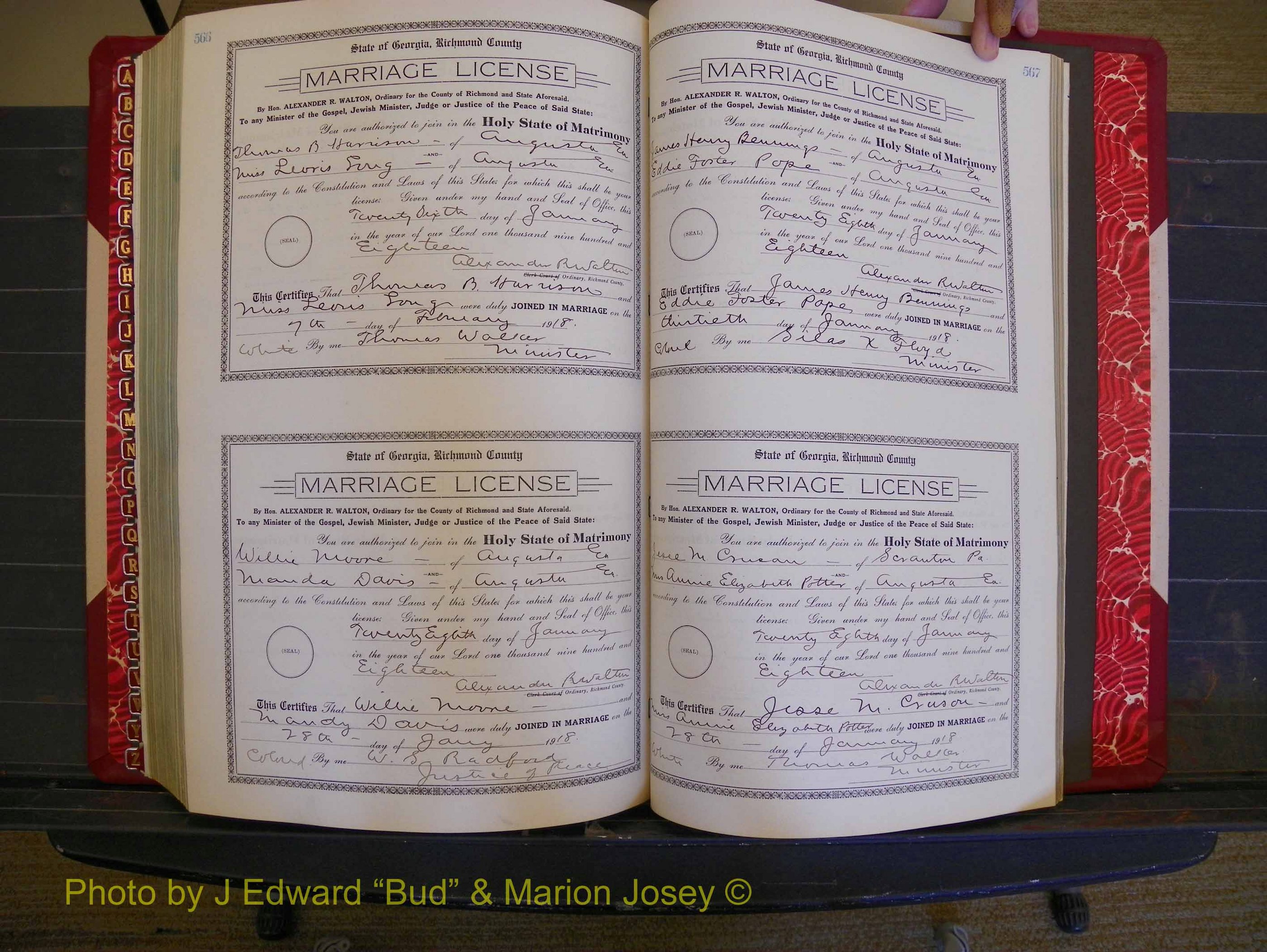 Richmond Marriages, Book KK, 1917-1918 P 566-567.JPG