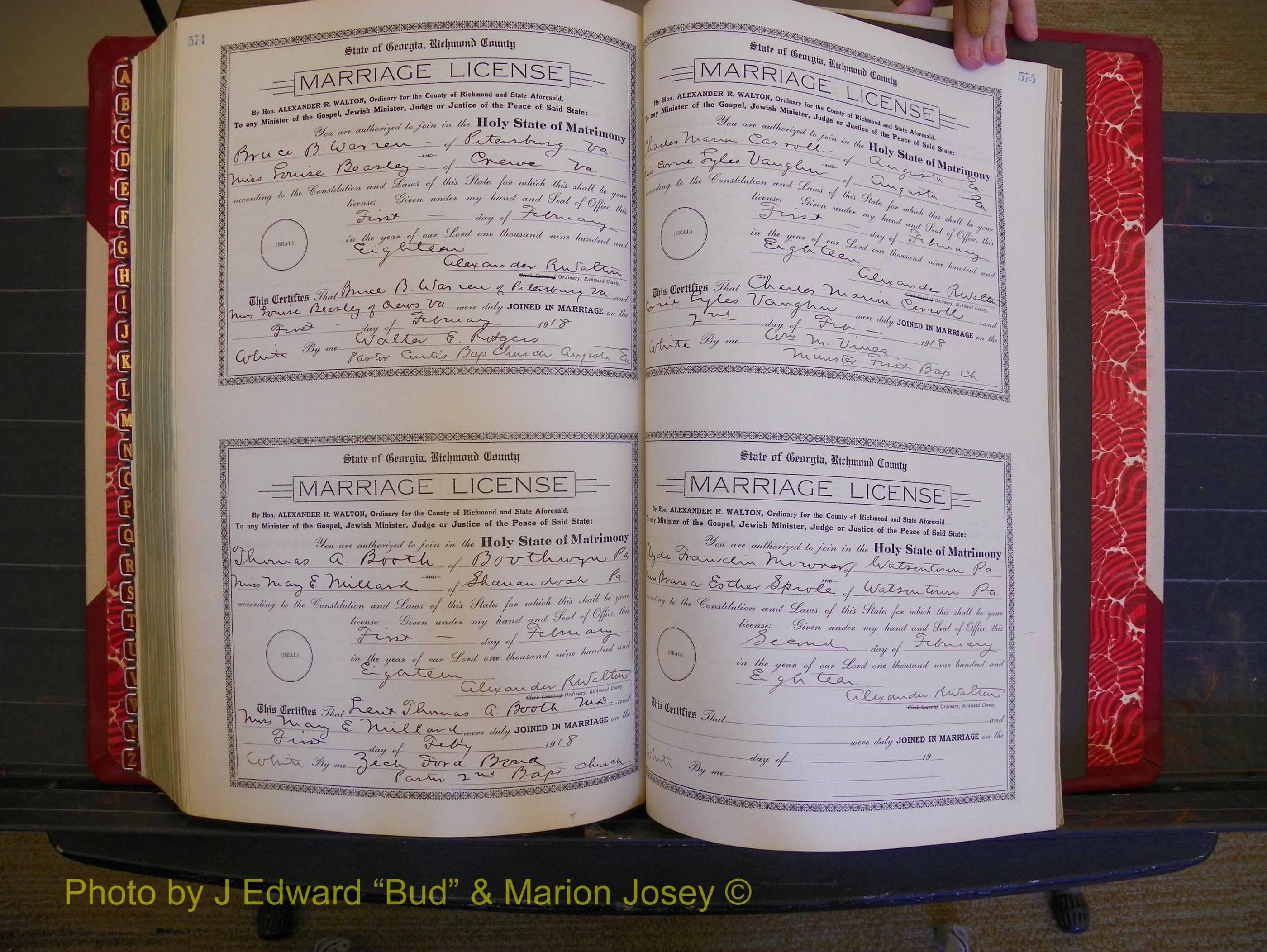 Richmond Marriages, Book KK, 1917-1918 P 574-575.JPG