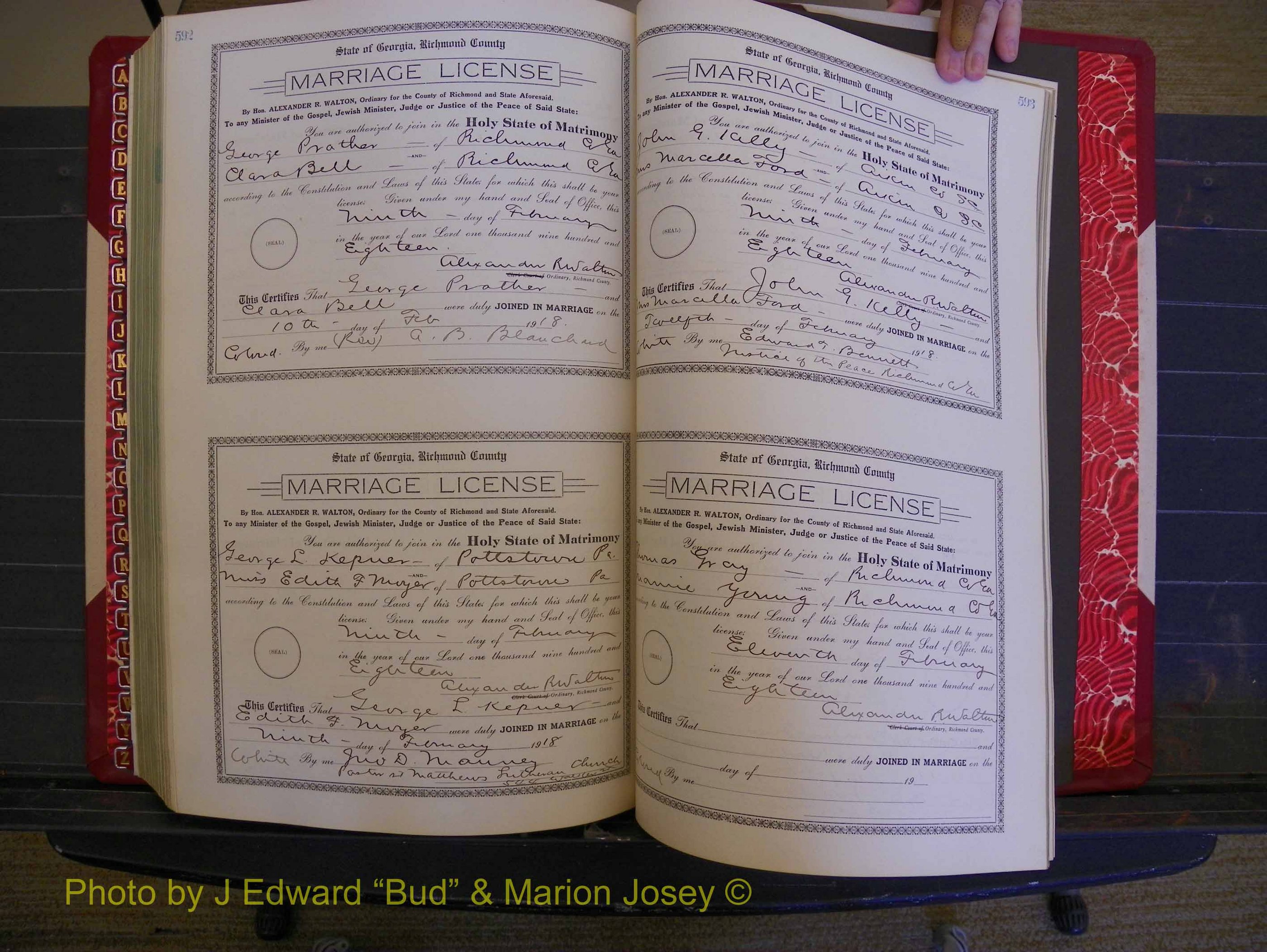 Richmond Marriages, Book KK, 1917-1918 P 592-593.JPG