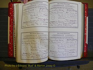 Richmond Marriages, Book KK, 1917-1918 P 212-213.JPG