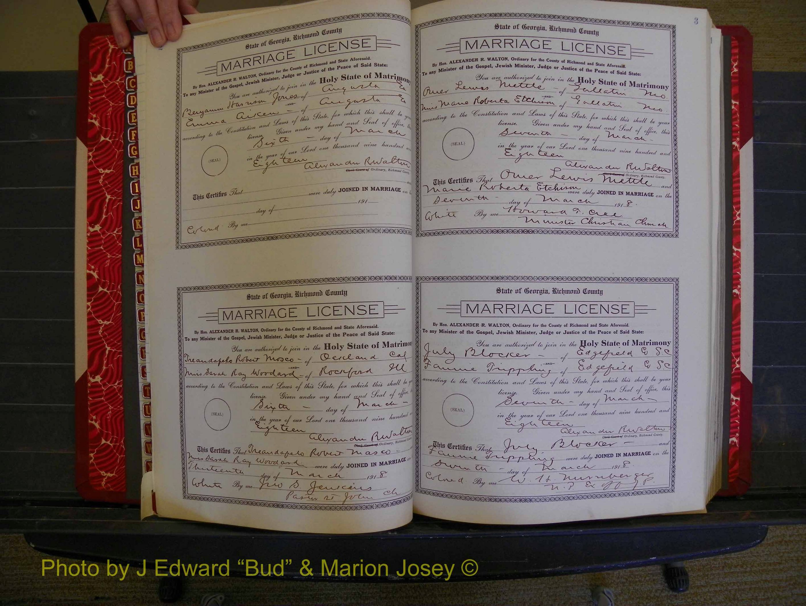 Richmond Marriages, Book LL, 1918 P 002-003.JPG