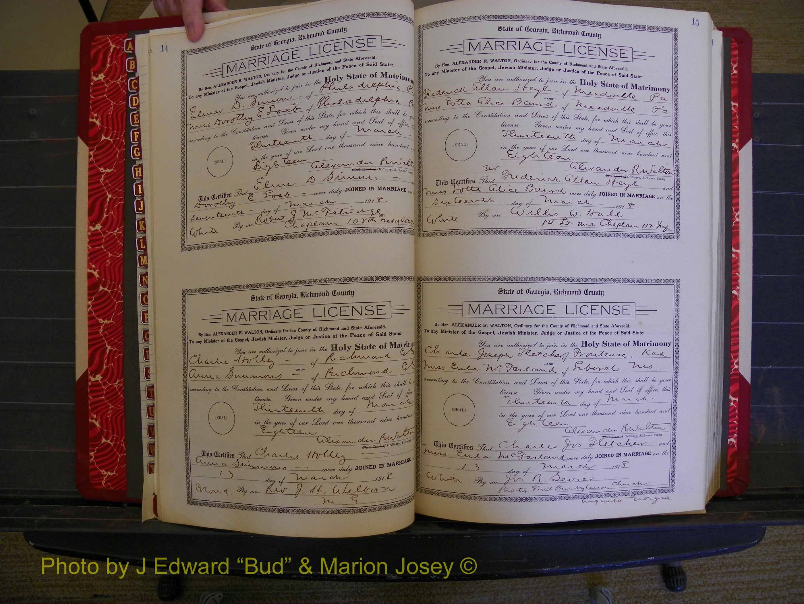 Richmond Marriages, Book LL, 1918 P 014-015.JPG