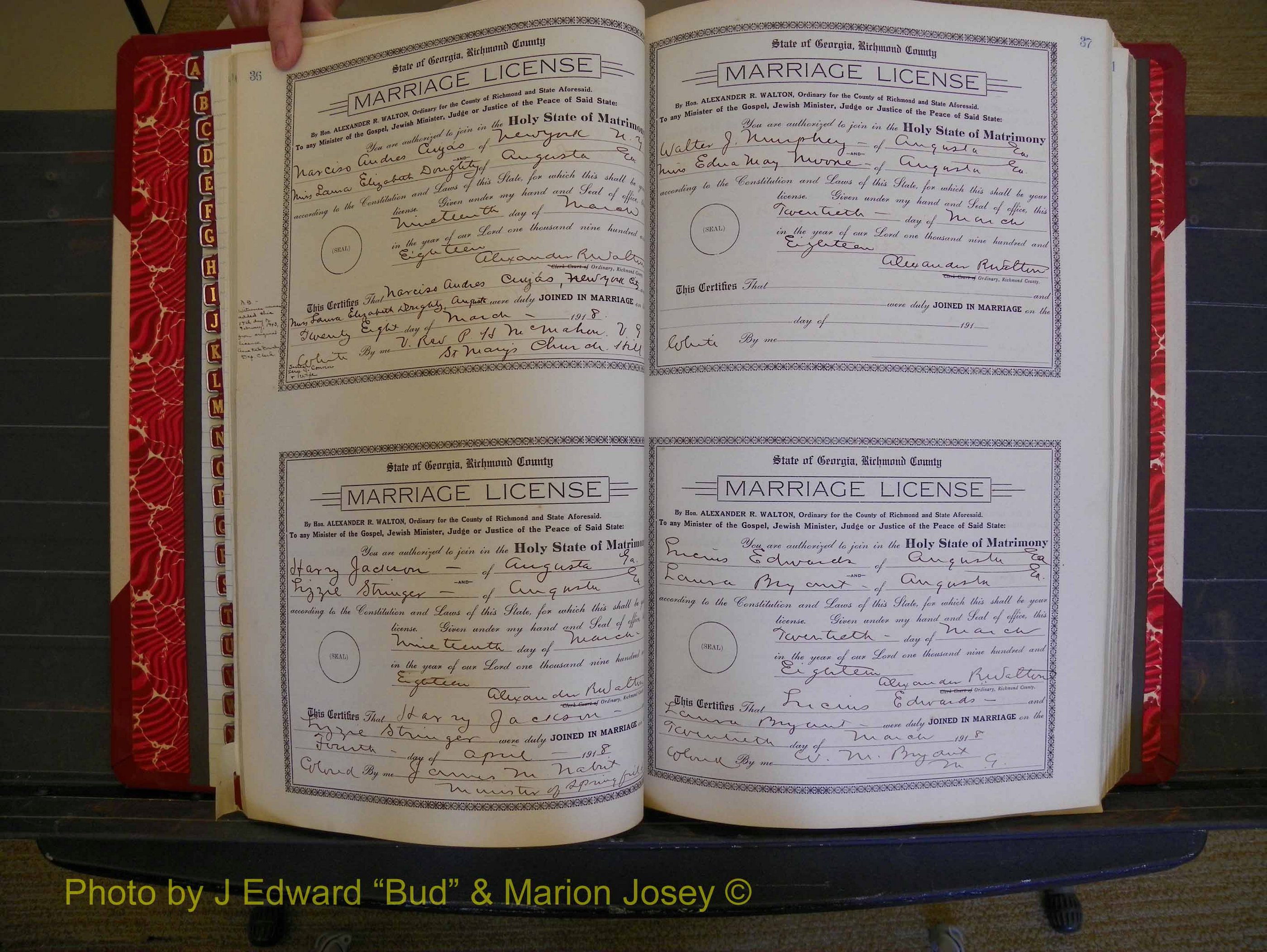 Richmond Marriages, Book LL, 1918 P 036-037.JPG