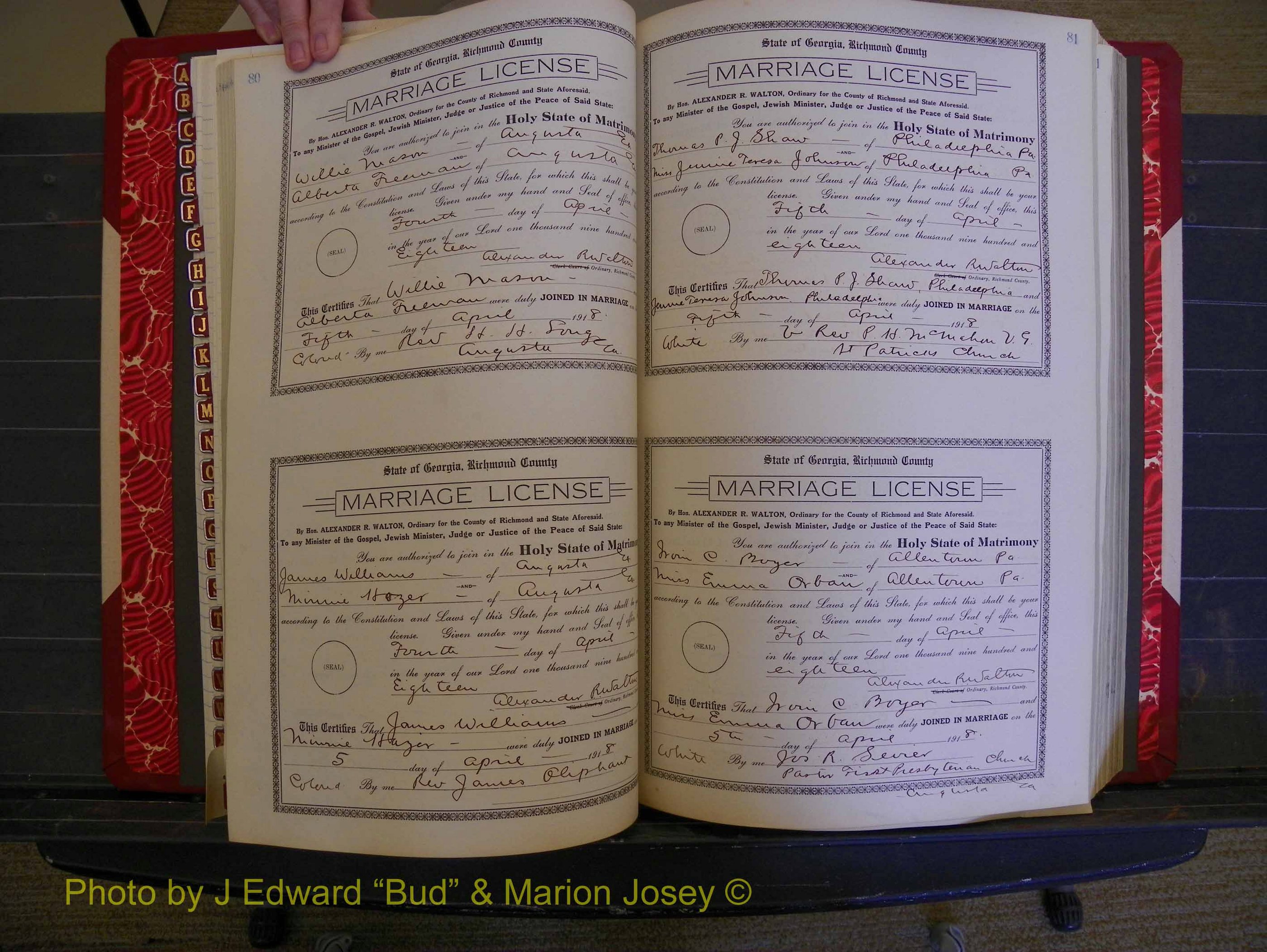 Richmond Marriages, Book LL, 1918 P 080-081.JPG