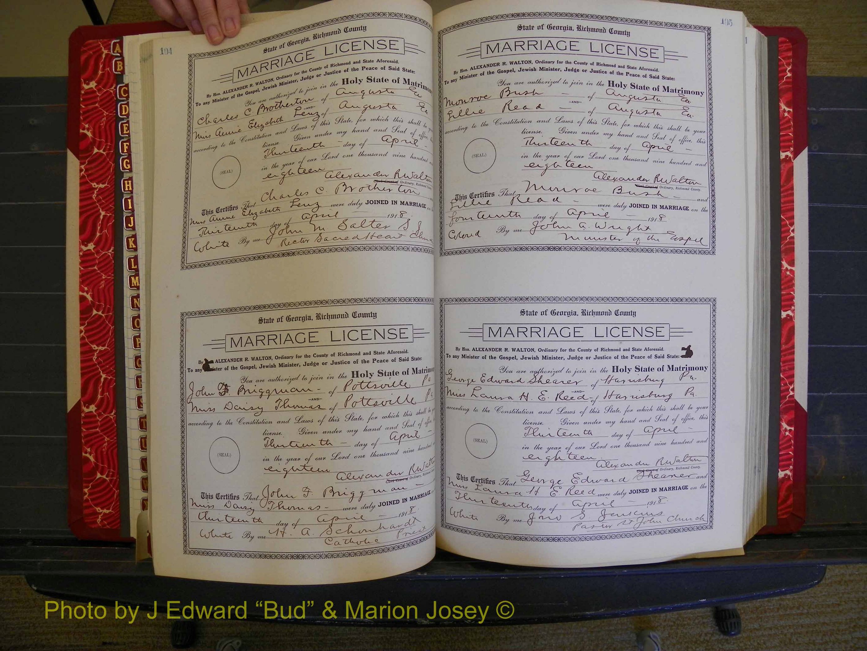 Richmond Marriages, Book LL, 1918 P 104-105.JPG