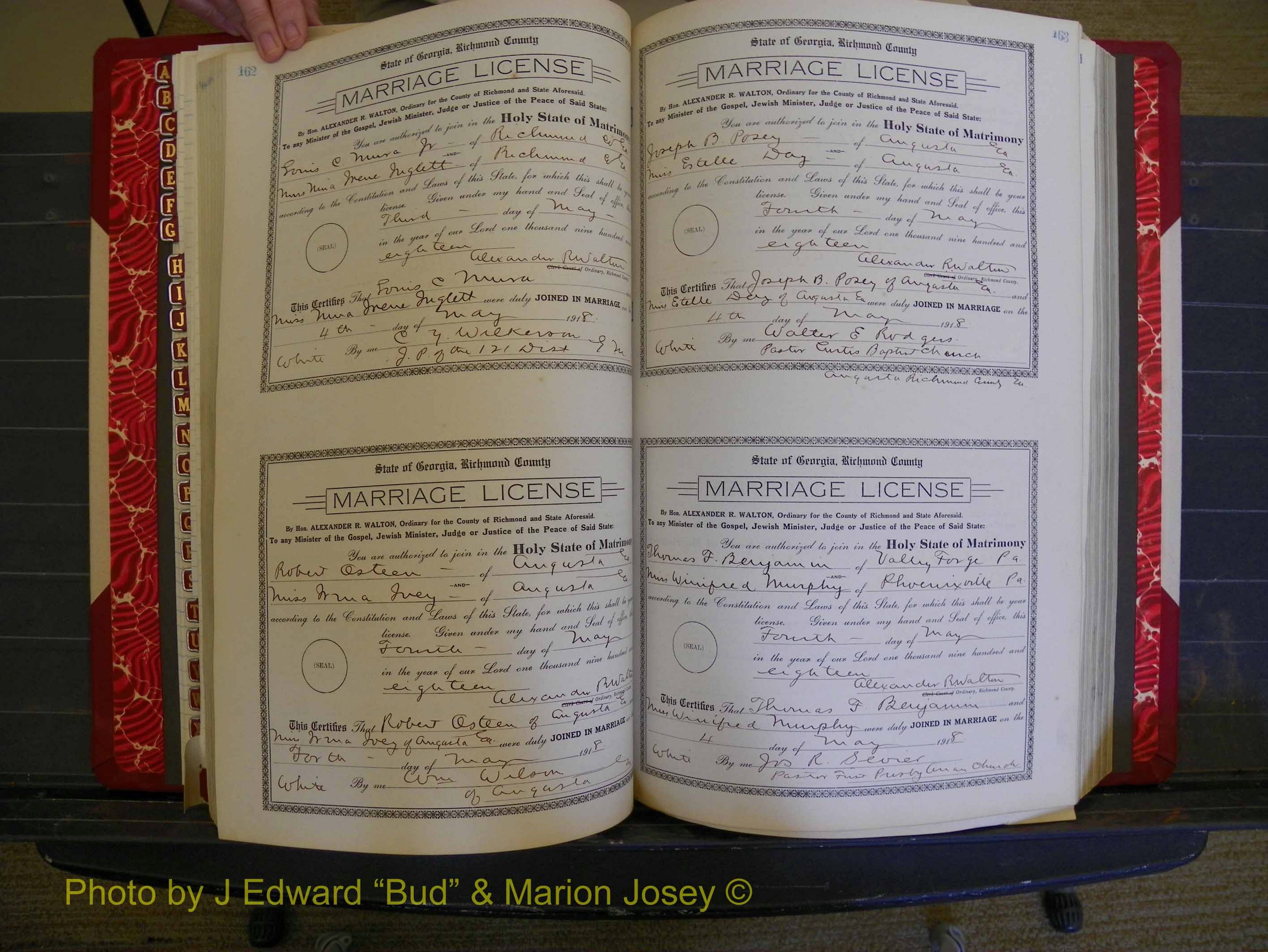 Richmond Marriages, Book LL, 1918 P 162-163.JPG