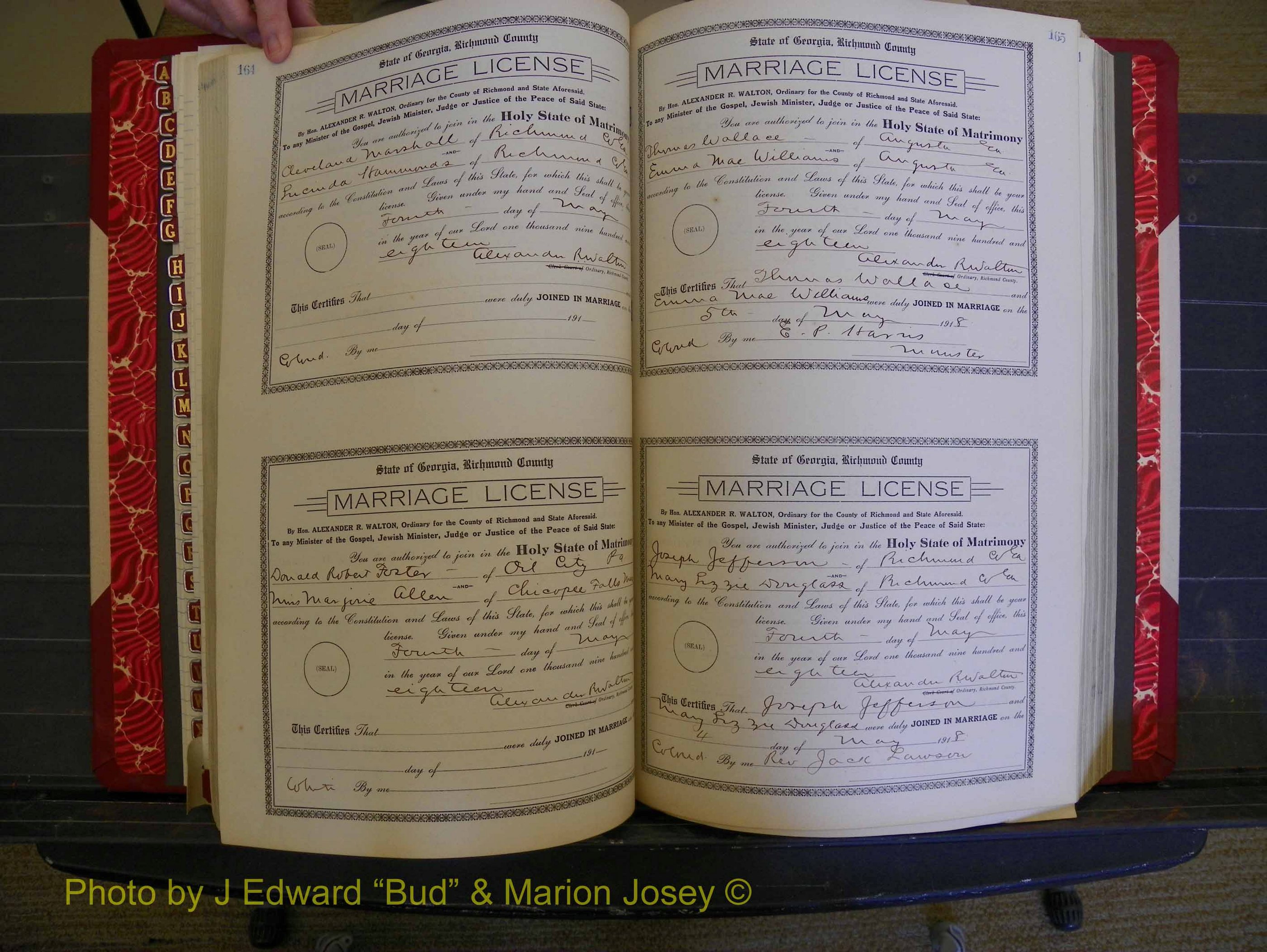 Richmond Marriages, Book LL, 1918 P 164-165.JPG