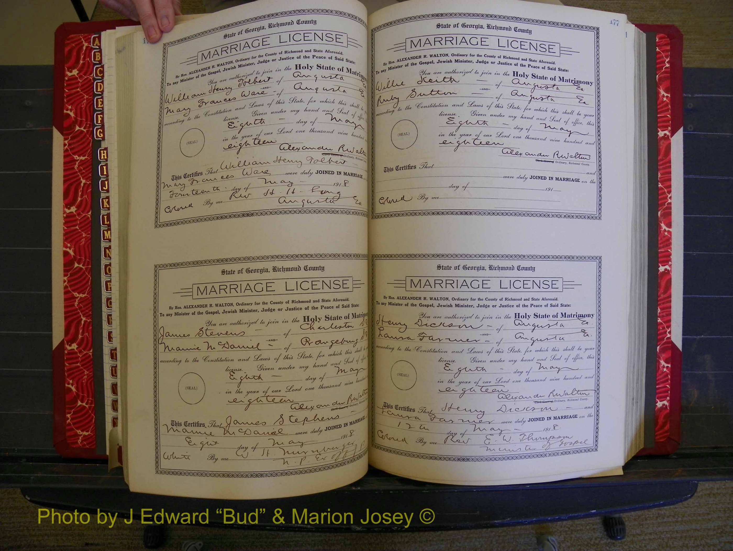 Richmond Marriages, Book LL, 1918 P 176-177.JPG