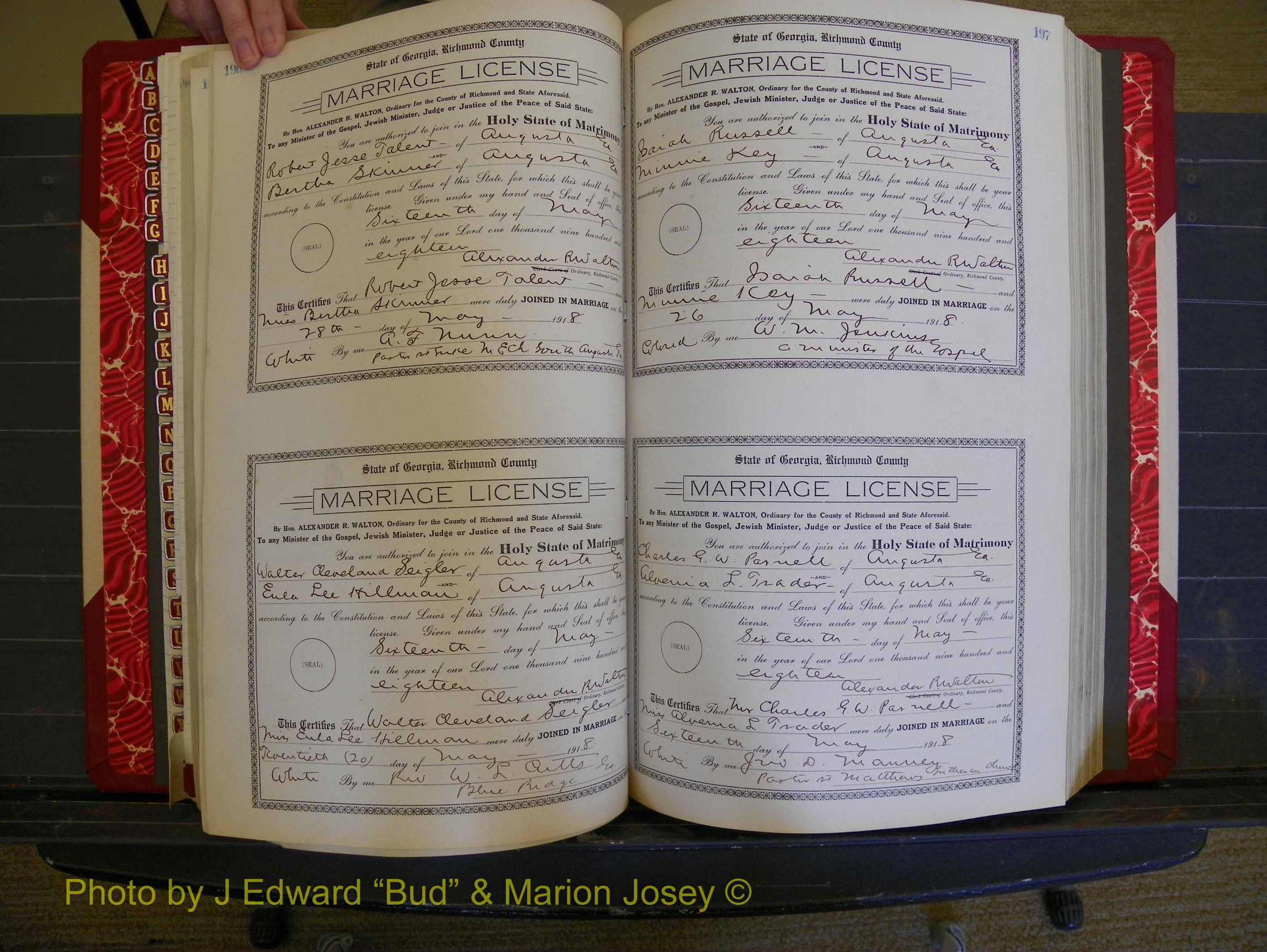 Richmond Marriages, Book LL, 1918 P 196-197.JPG