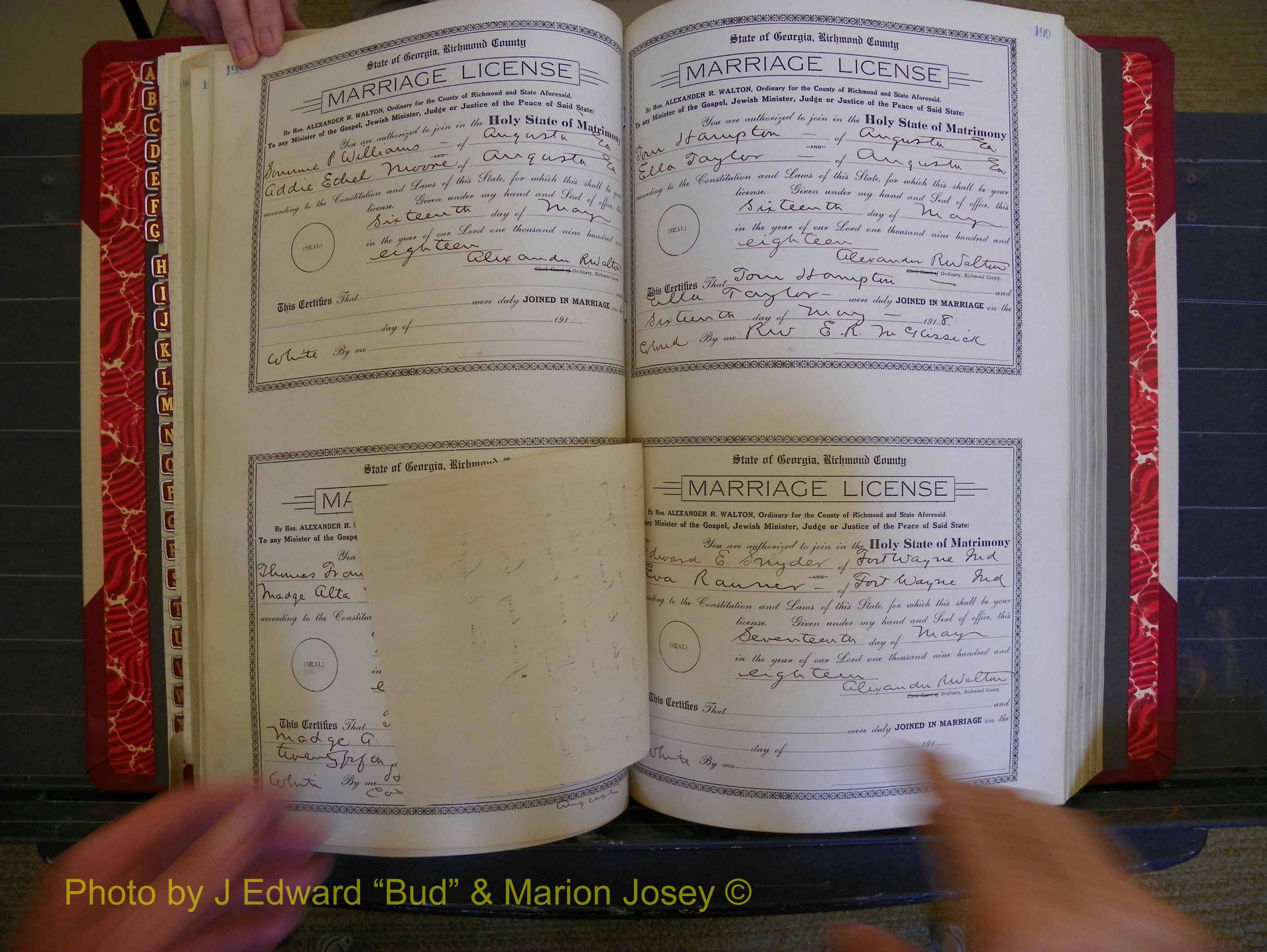 Richmond Marriages, Book LL, 1918 P 198-199.JPG