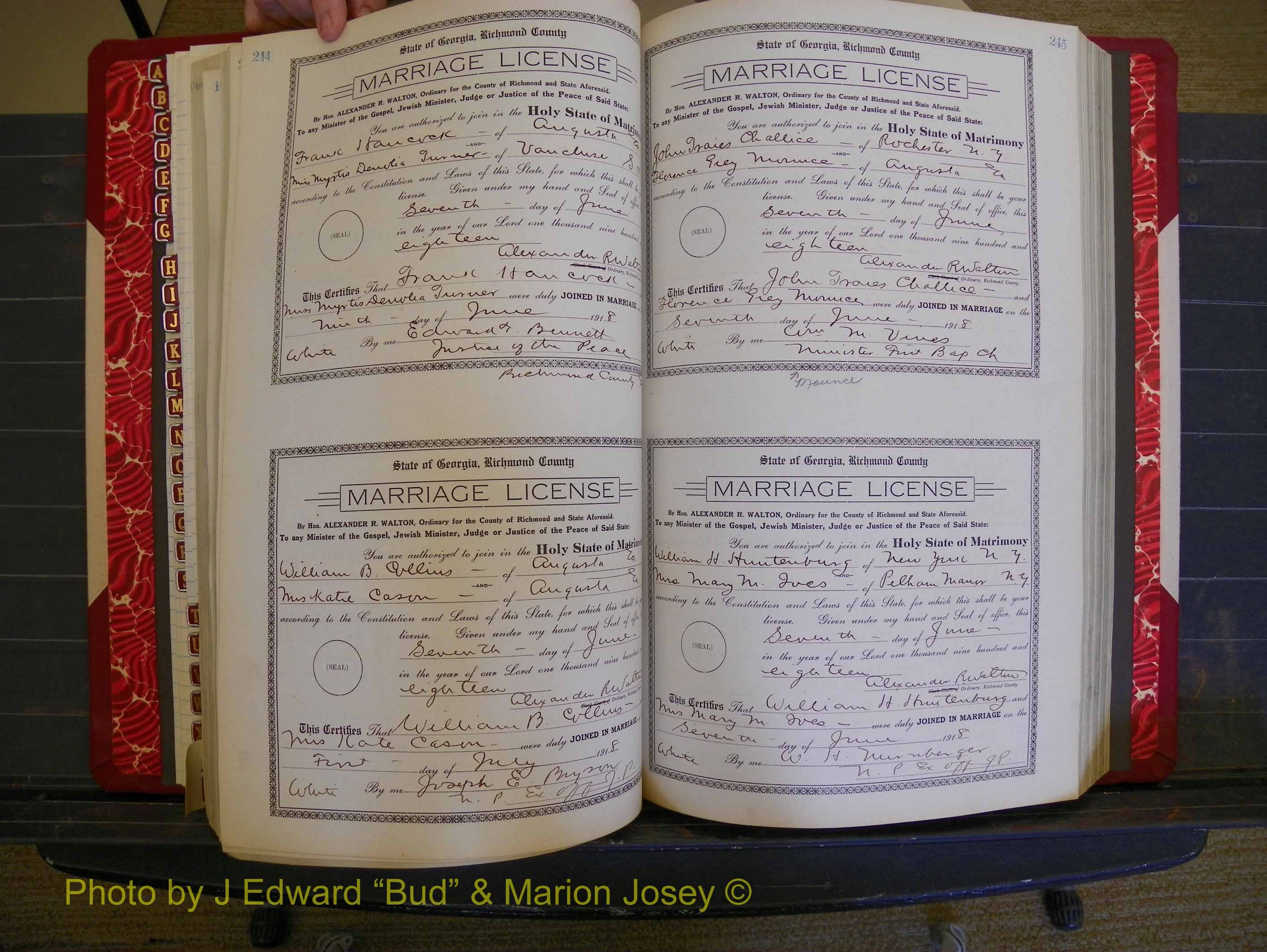 Richmond Marriages, Book LL, 1918 P 244-245.JPG