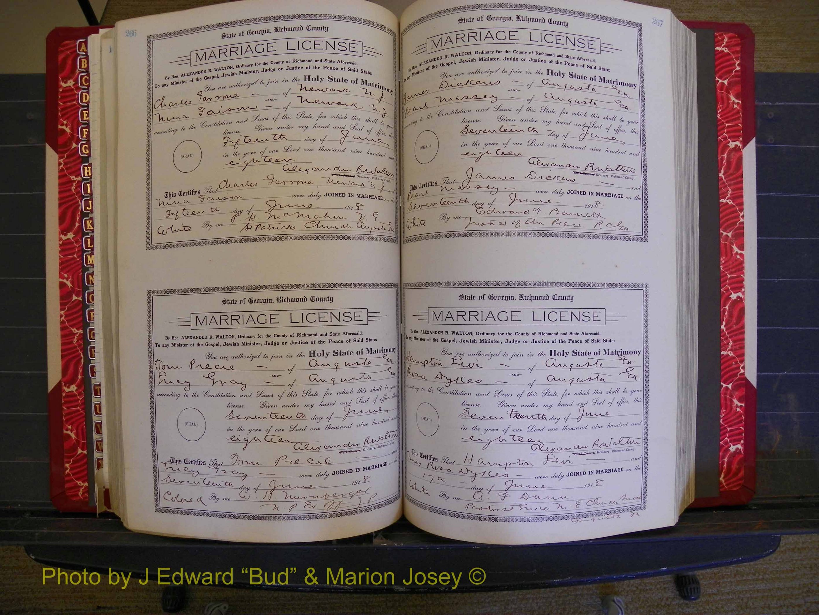 Richmond Marriages, Book LL, 1918 P 266-267.JPG