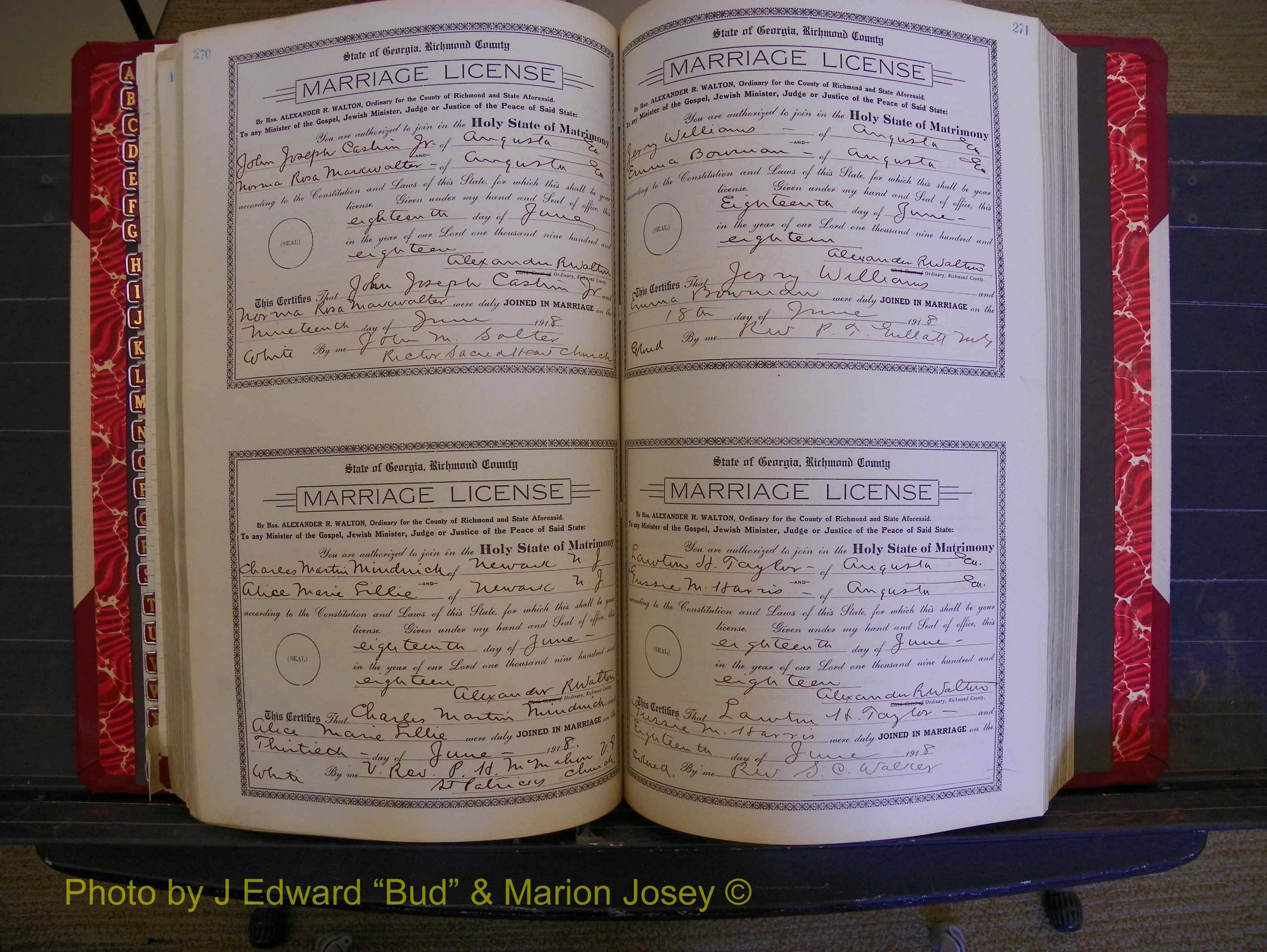 Richmond Marriages, Book LL, 1918 P 270-271.JPG