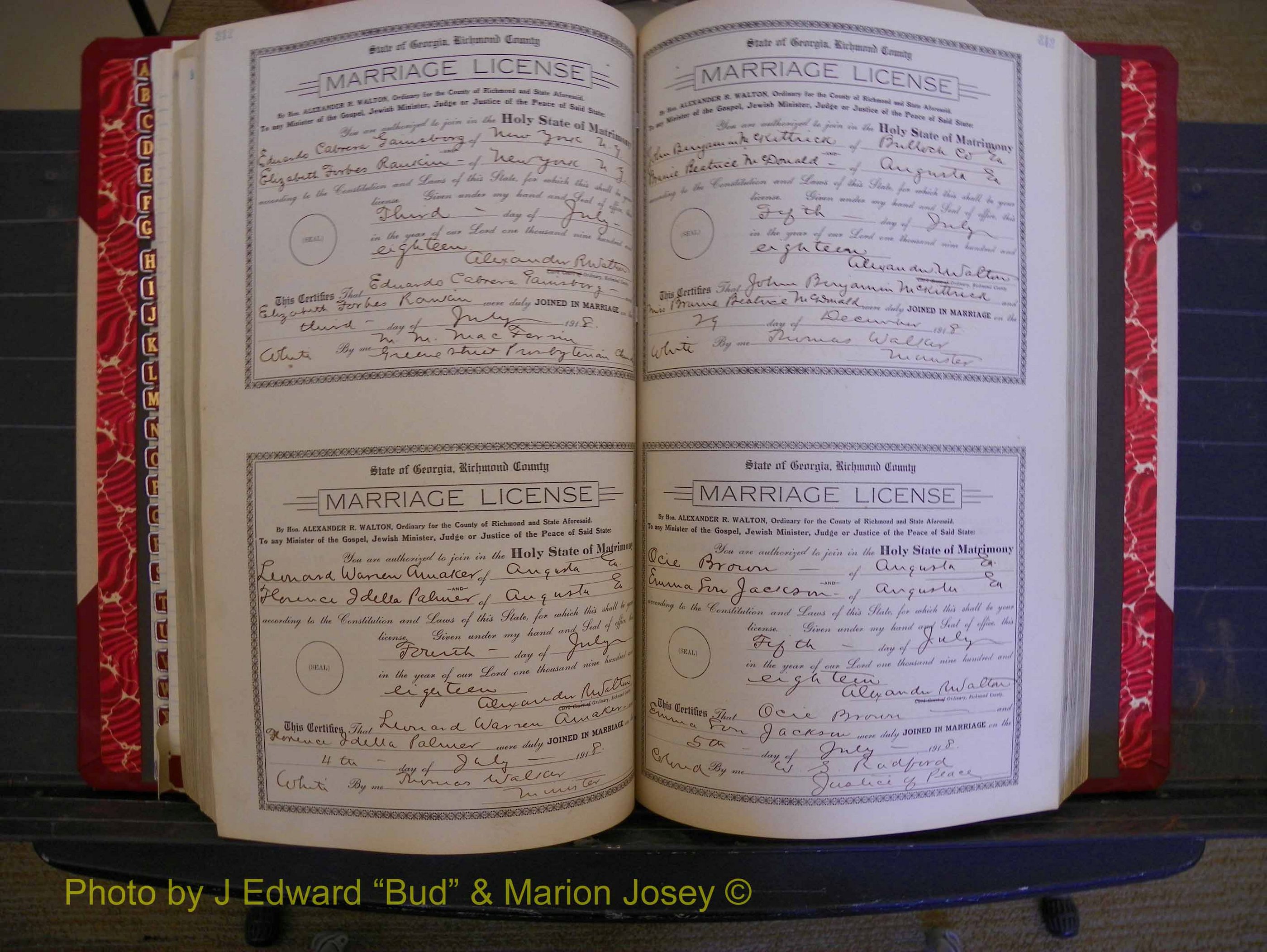 Richmond Marriages, Book LL, 1918 P 312-313.JPG