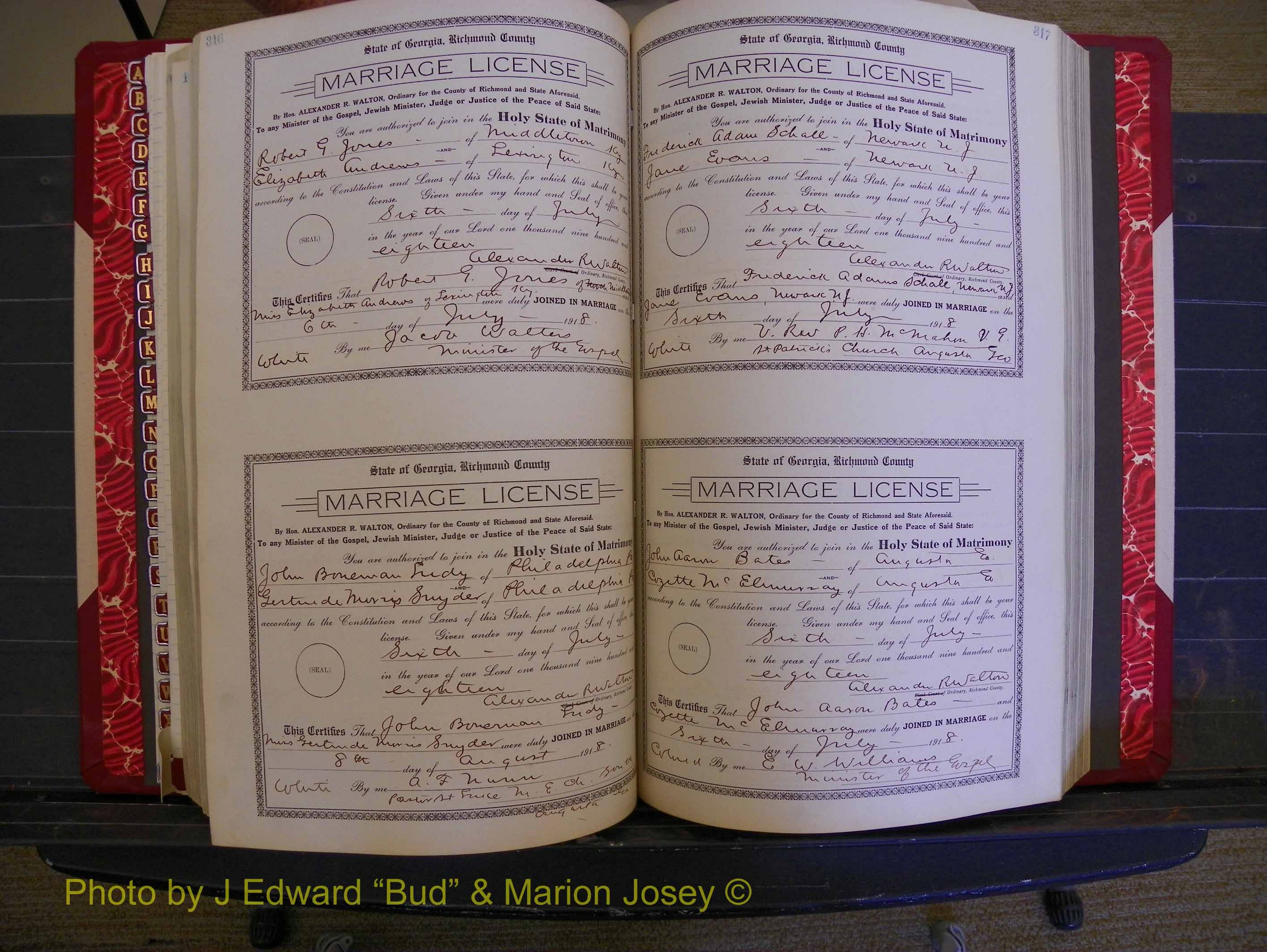 Richmond Marriages, Book LL, 1918 P 316-317.JPG