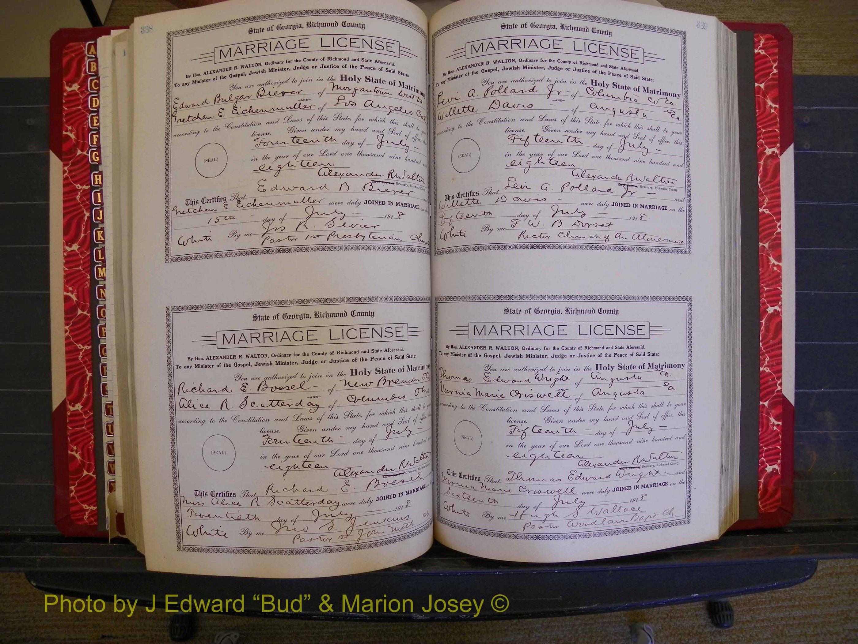 Richmond Marriages, Book LL, 1918 P 338-339.JPG