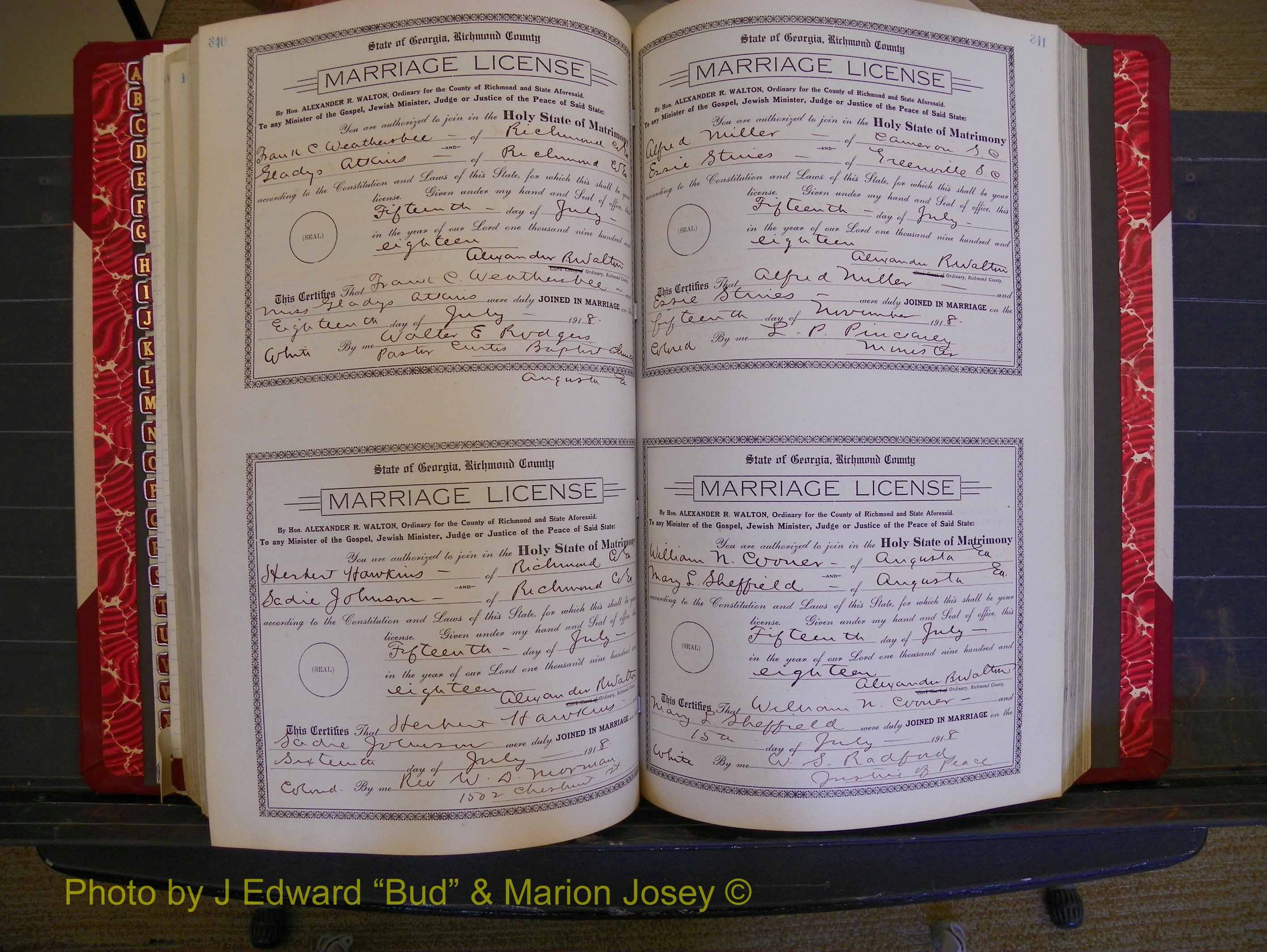 Richmond Marriages, Book LL, 1918 P 340-341.JPG