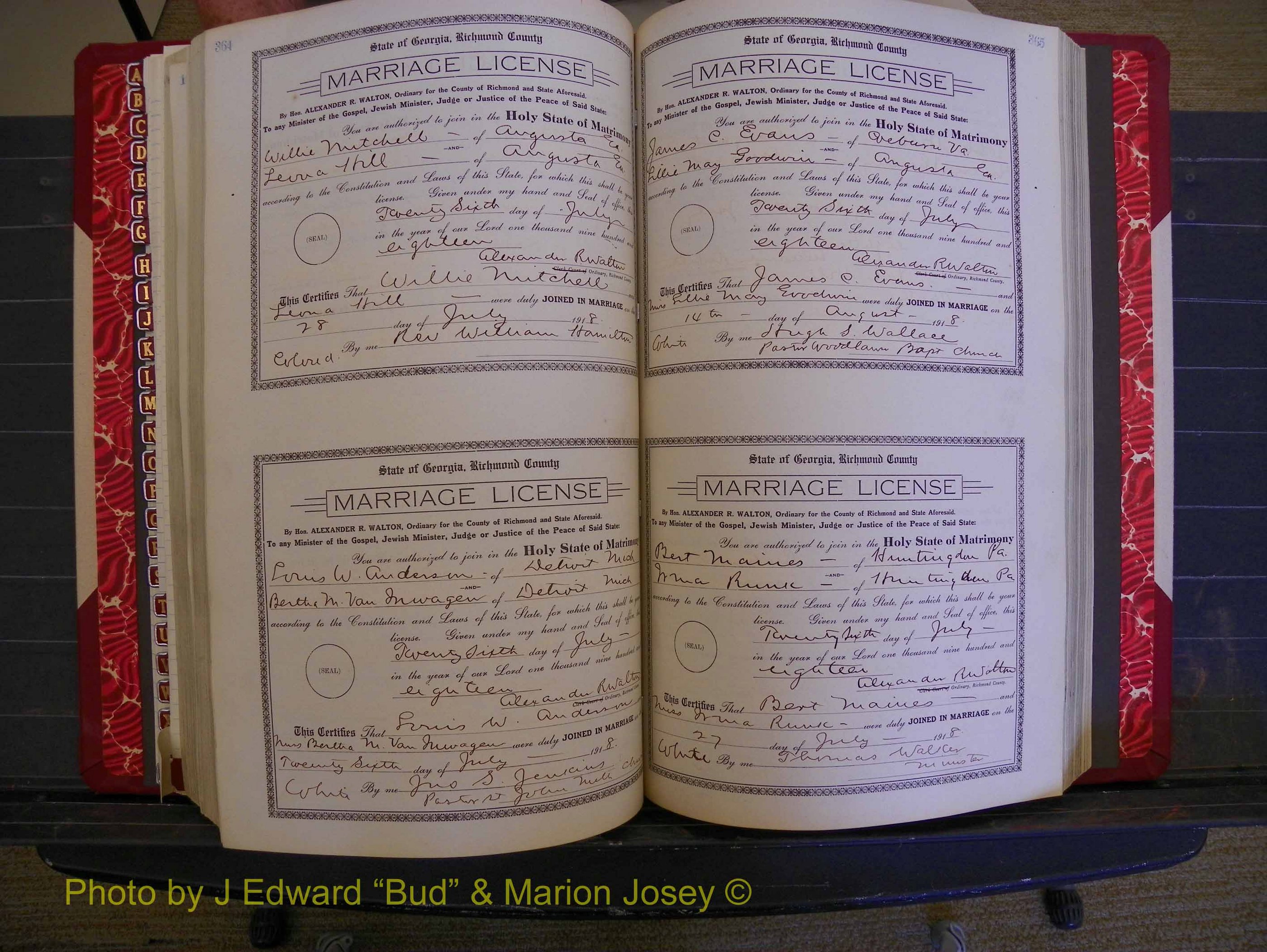 Richmond Marriages, Book LL, 1918 P 364-365.JPG
